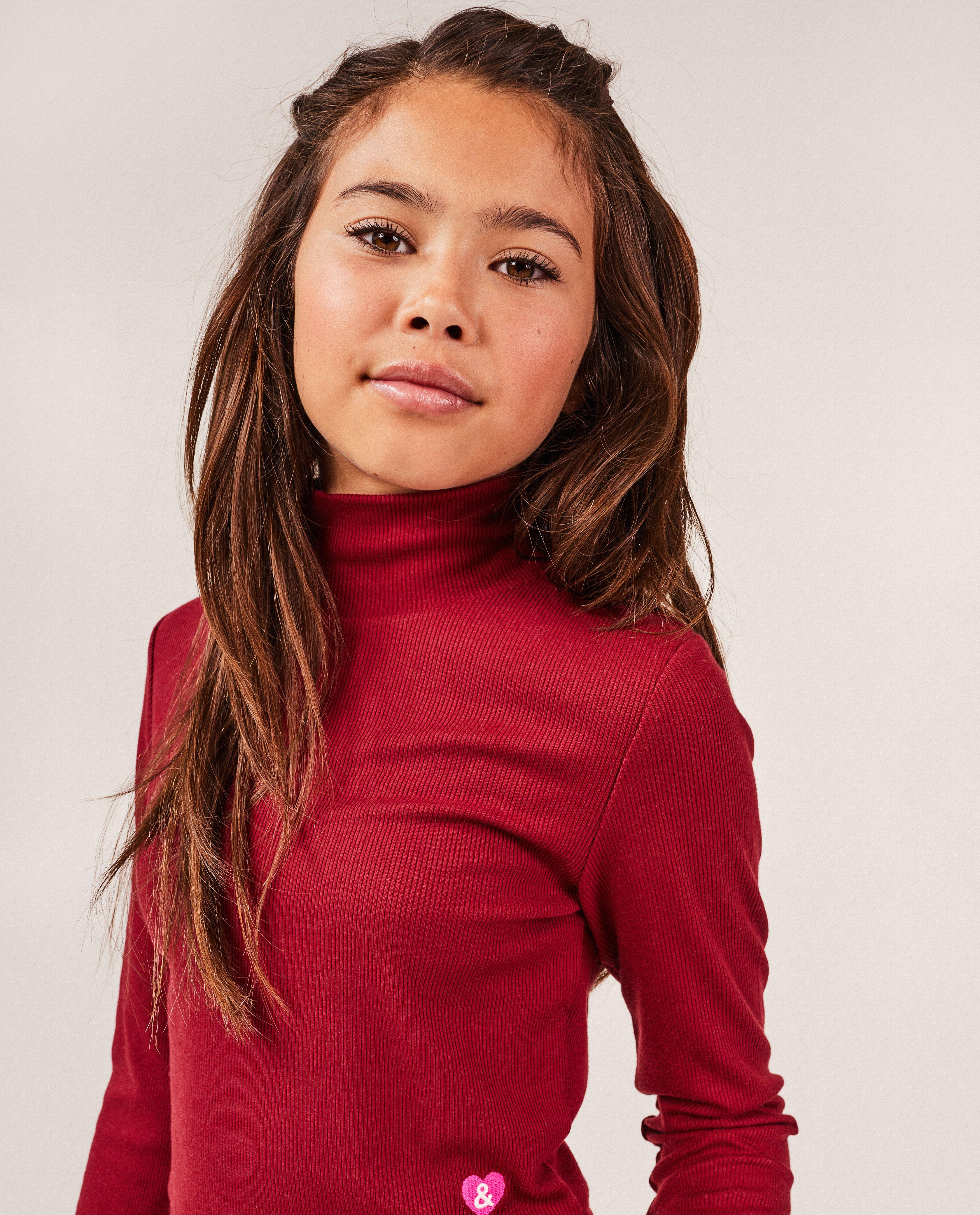 T-shirts - Longsleeve met rib, cropped fit