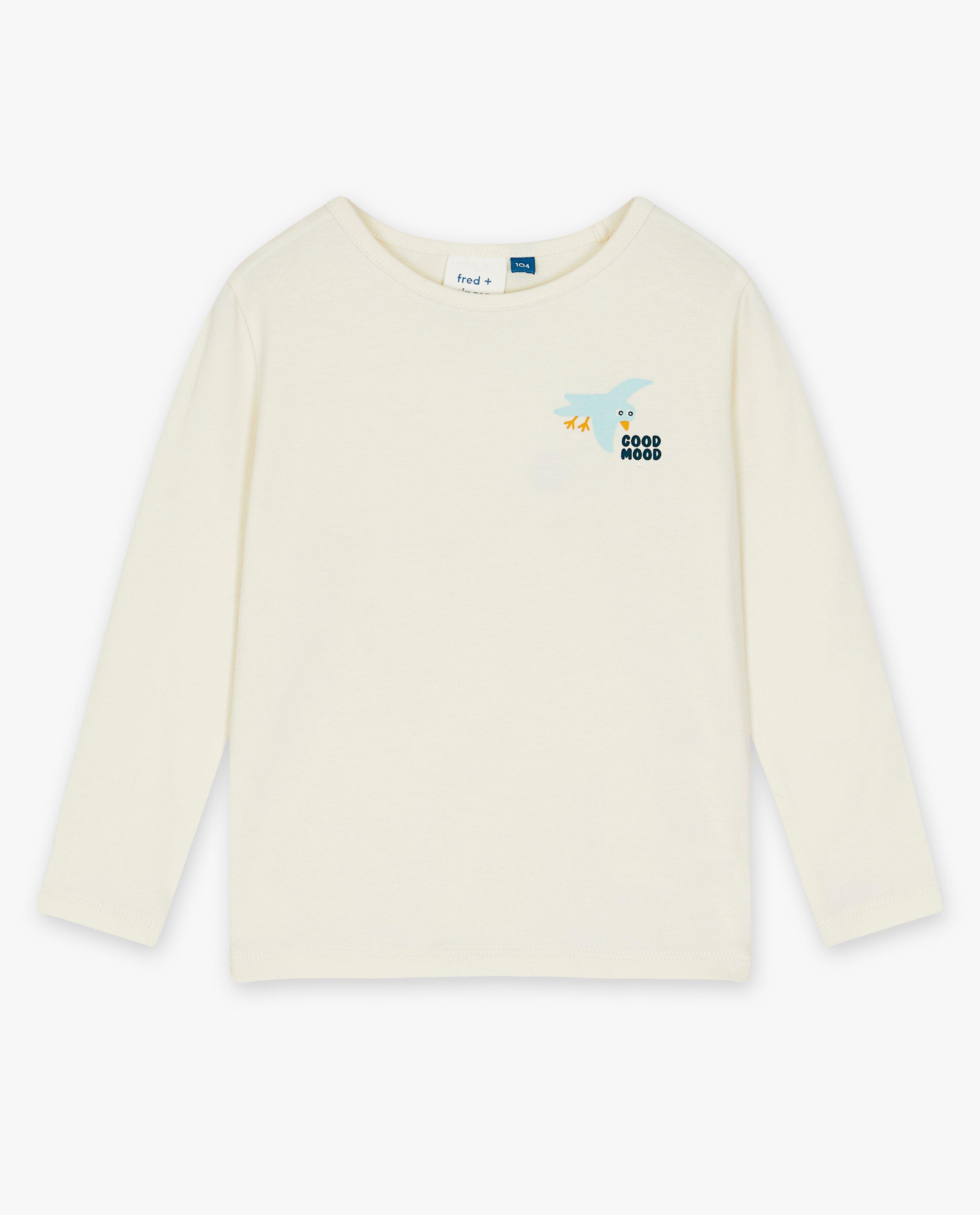 Offwhite longsleeve met print - null - Fred + Ginger