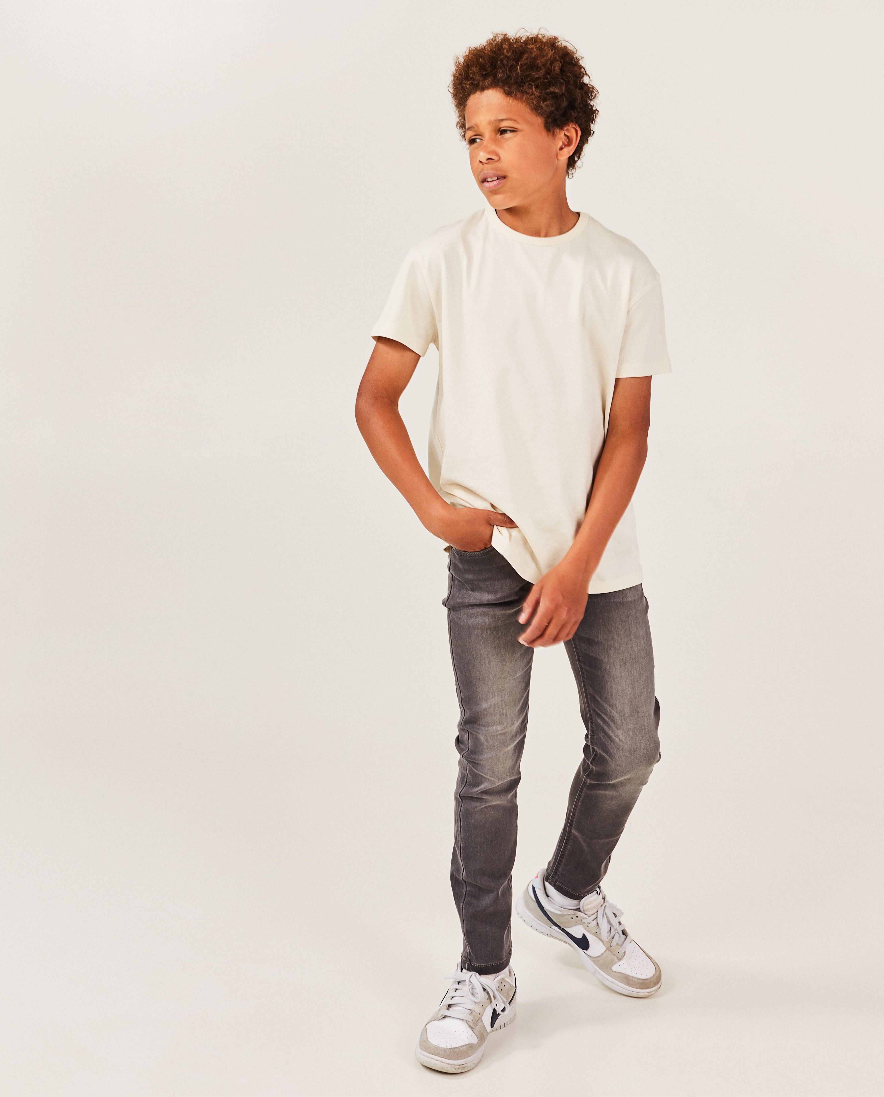 Jeans - Donkergrijze jeans, slim fit