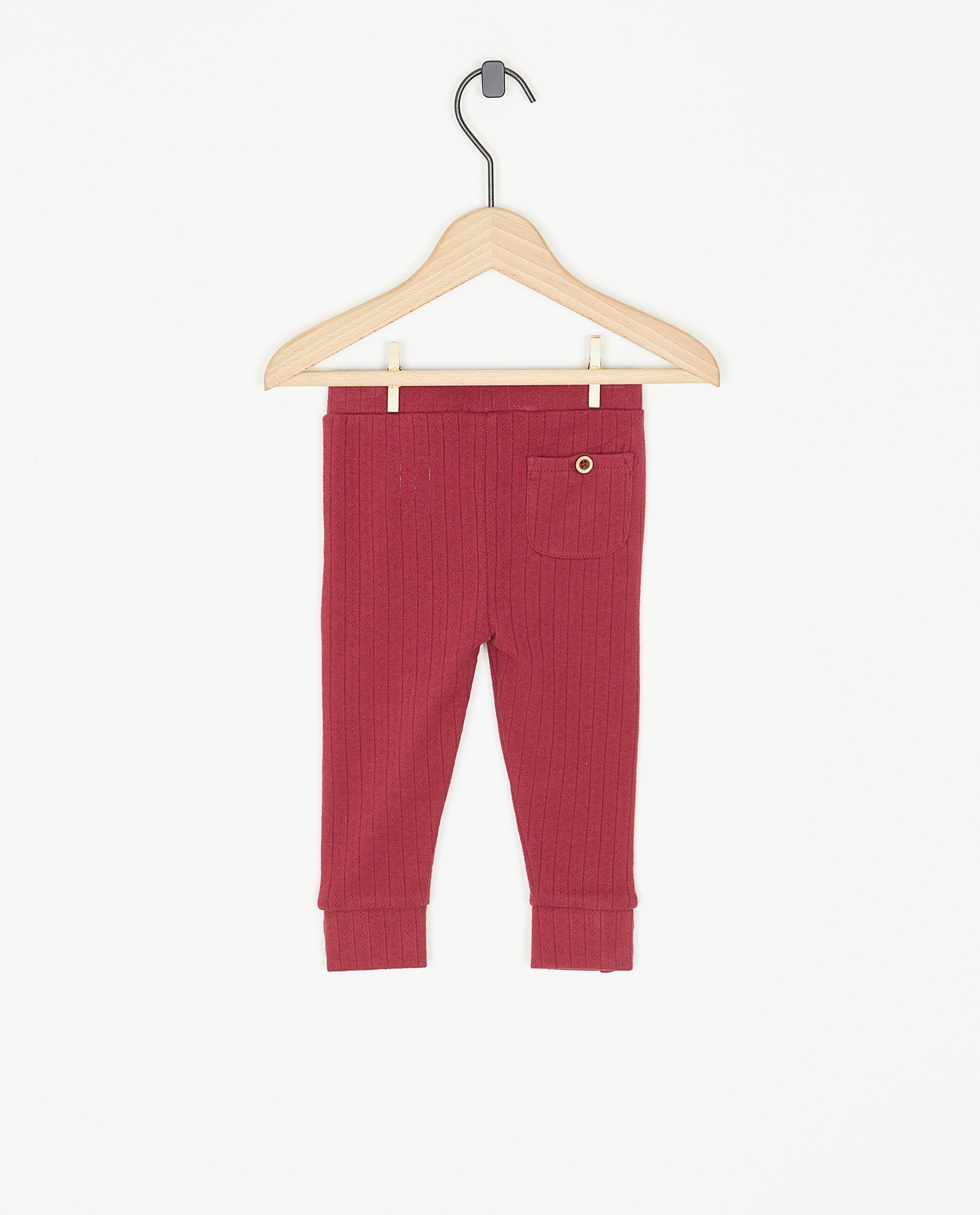 Leggings - Donkerrode legging met ajour