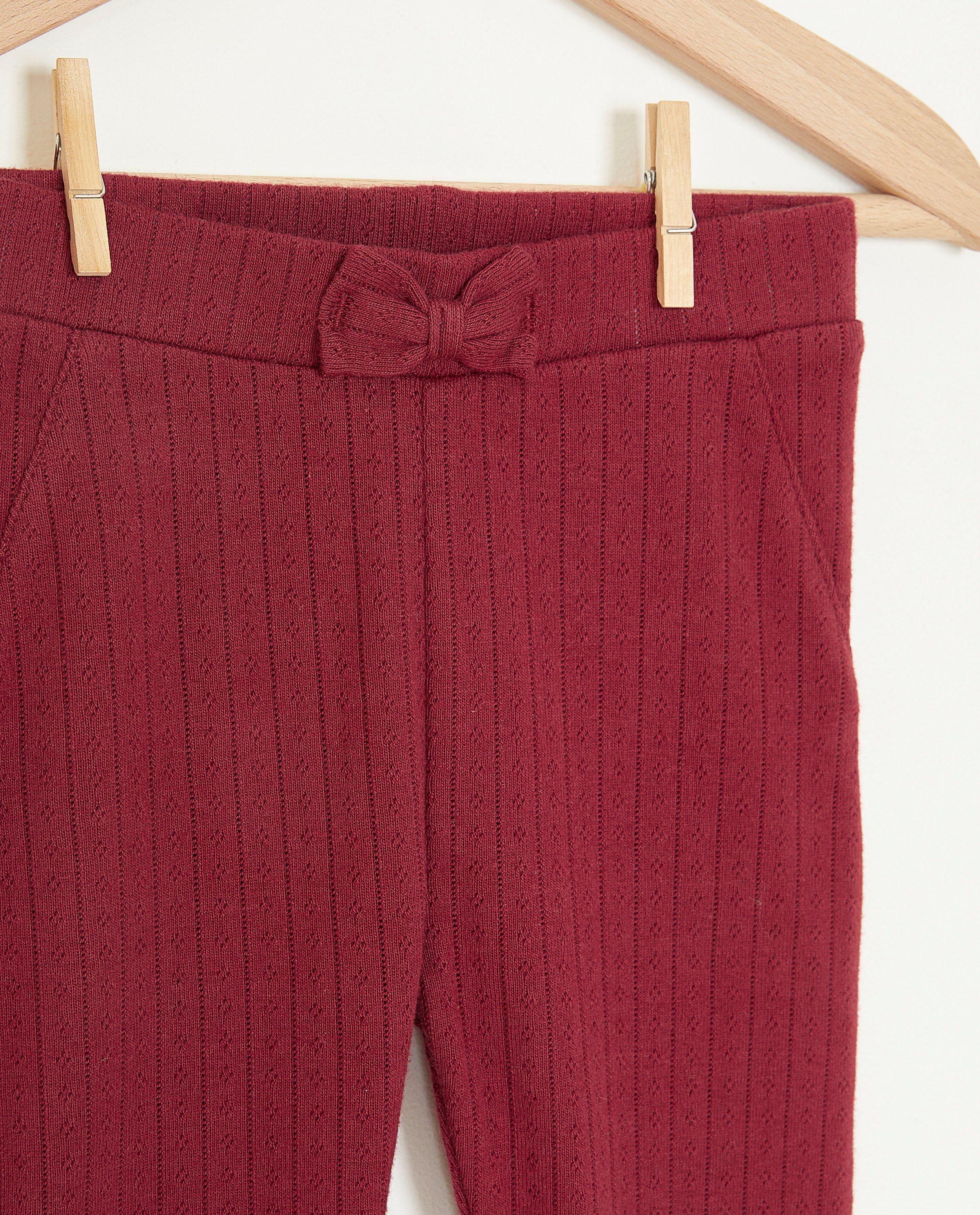 Leggings - Donkerrode legging met ajour