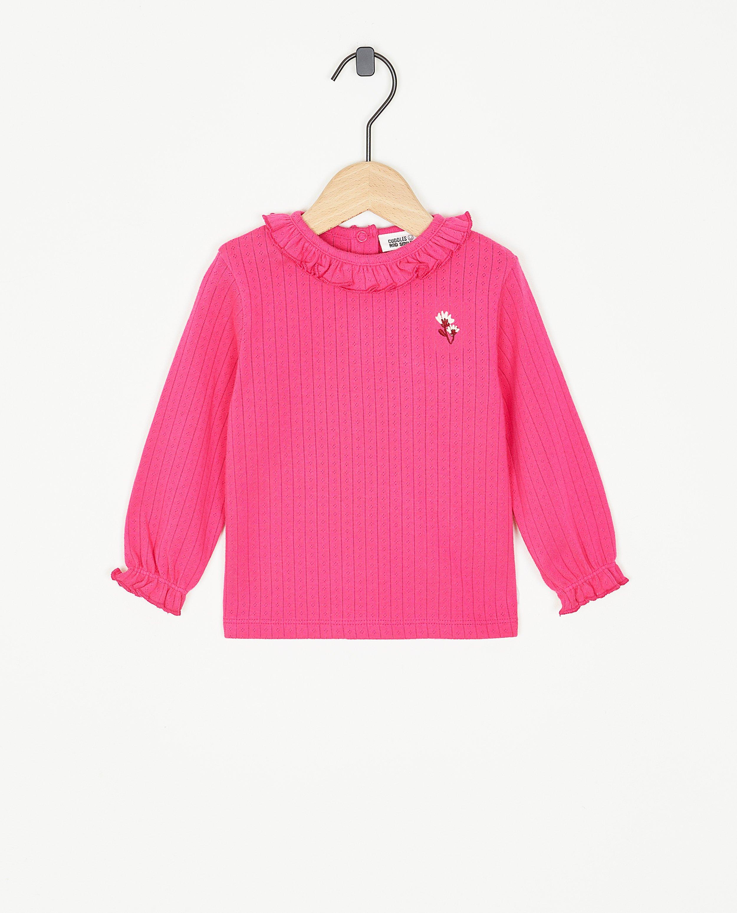 Roze longsleeve met ajour - null - Cuddles and Smiles