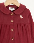 Hemden - Donkerrode blouse met ajour
