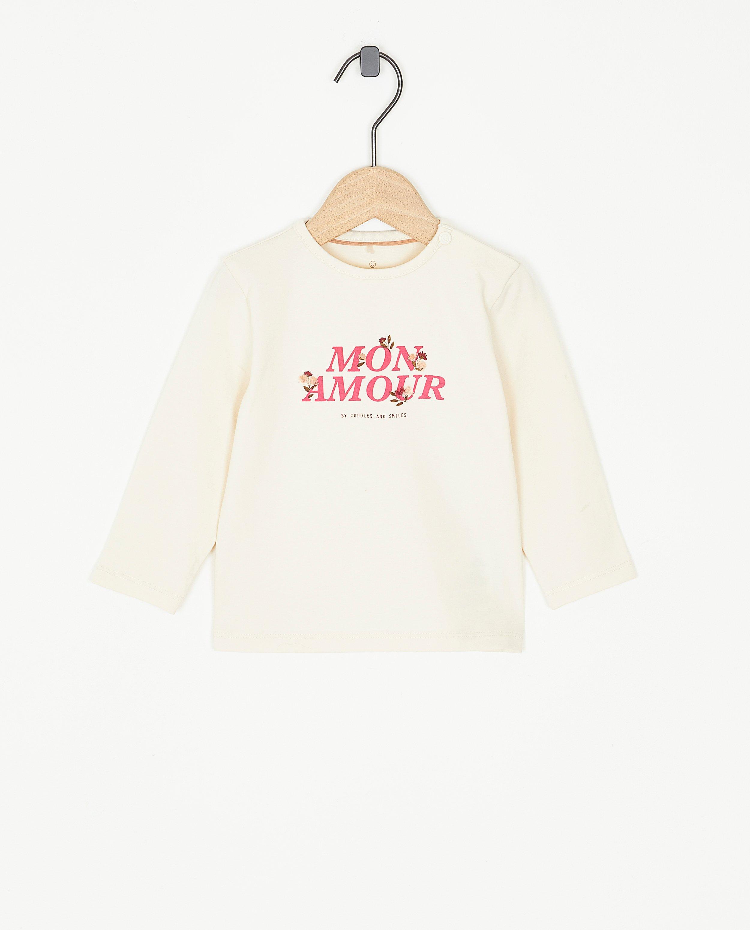Beige longsleeve met opschrift - null - Cuddles and Smiles