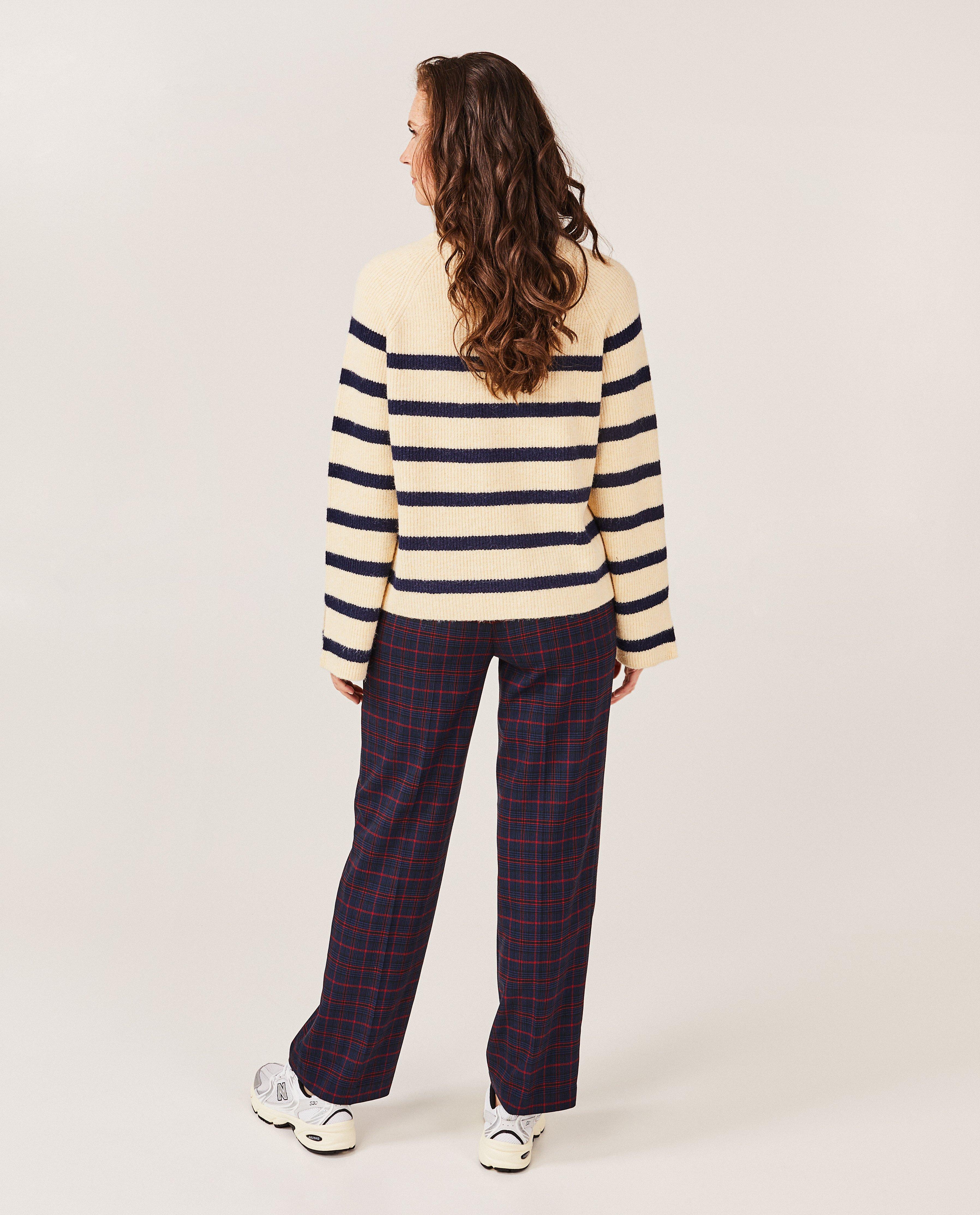Broeken - Donkerblauwe broek met ruiten