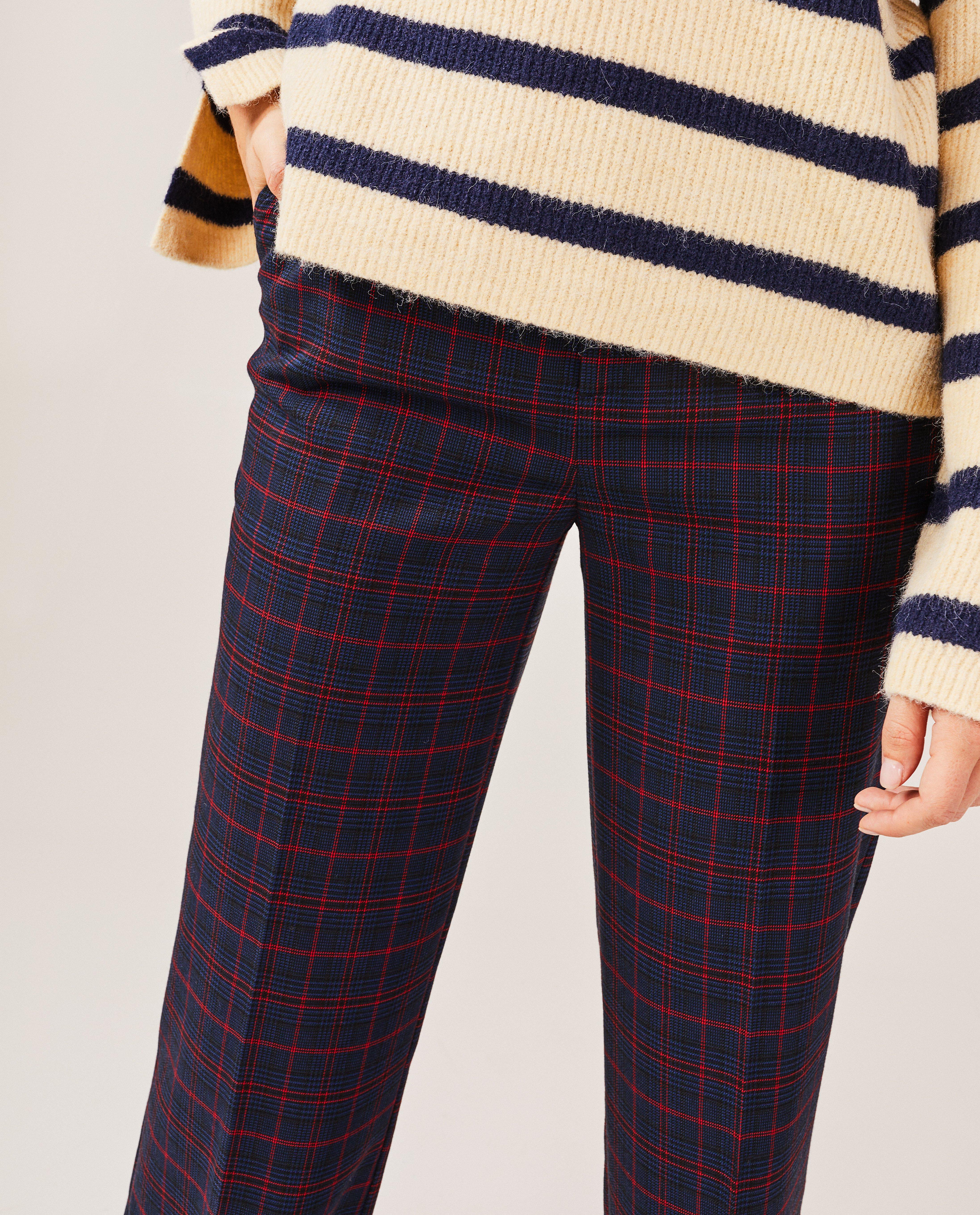 Broeken - Donkerblauwe broek met ruiten
