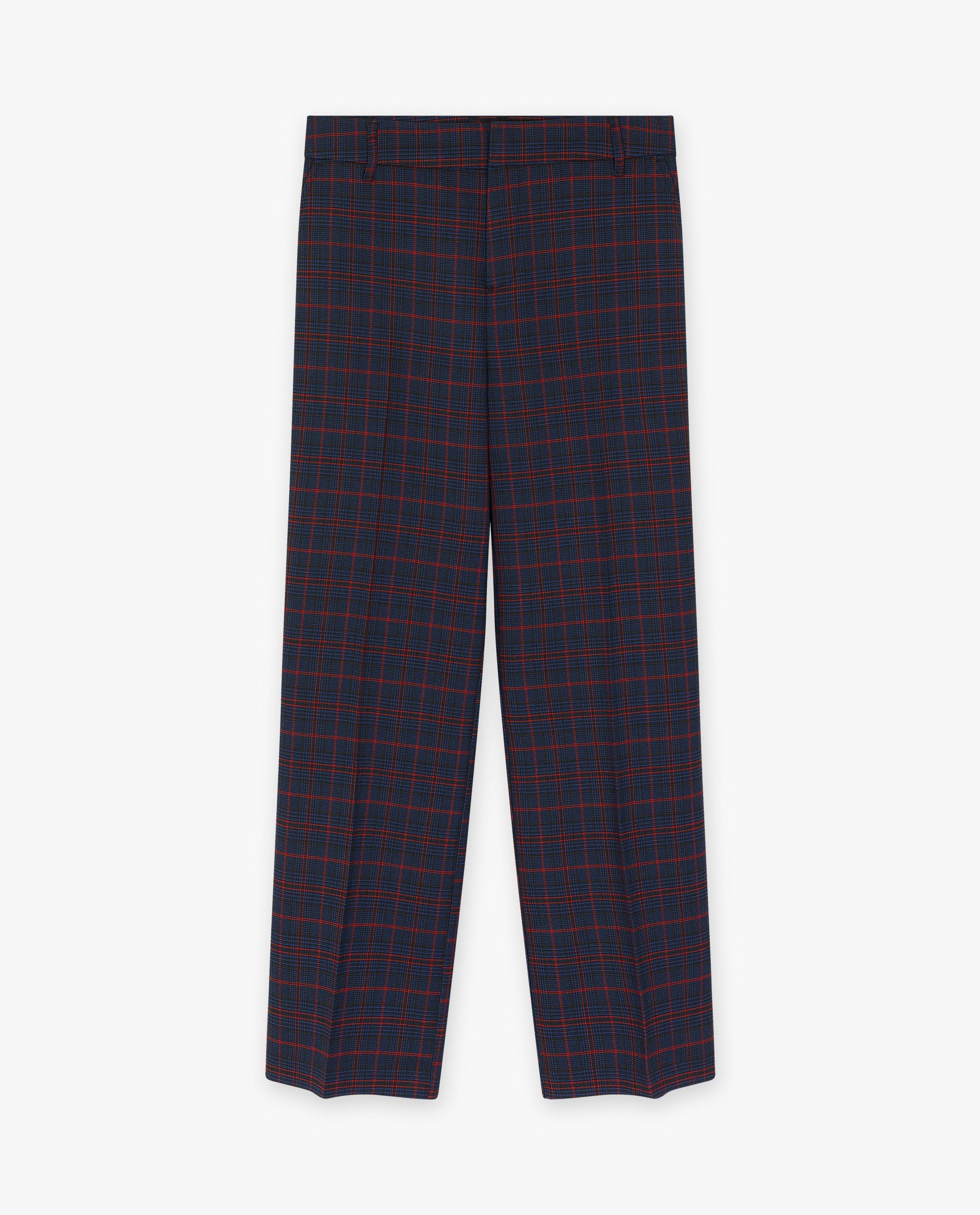 Broeken - Donkerblauwe broek met ruiten