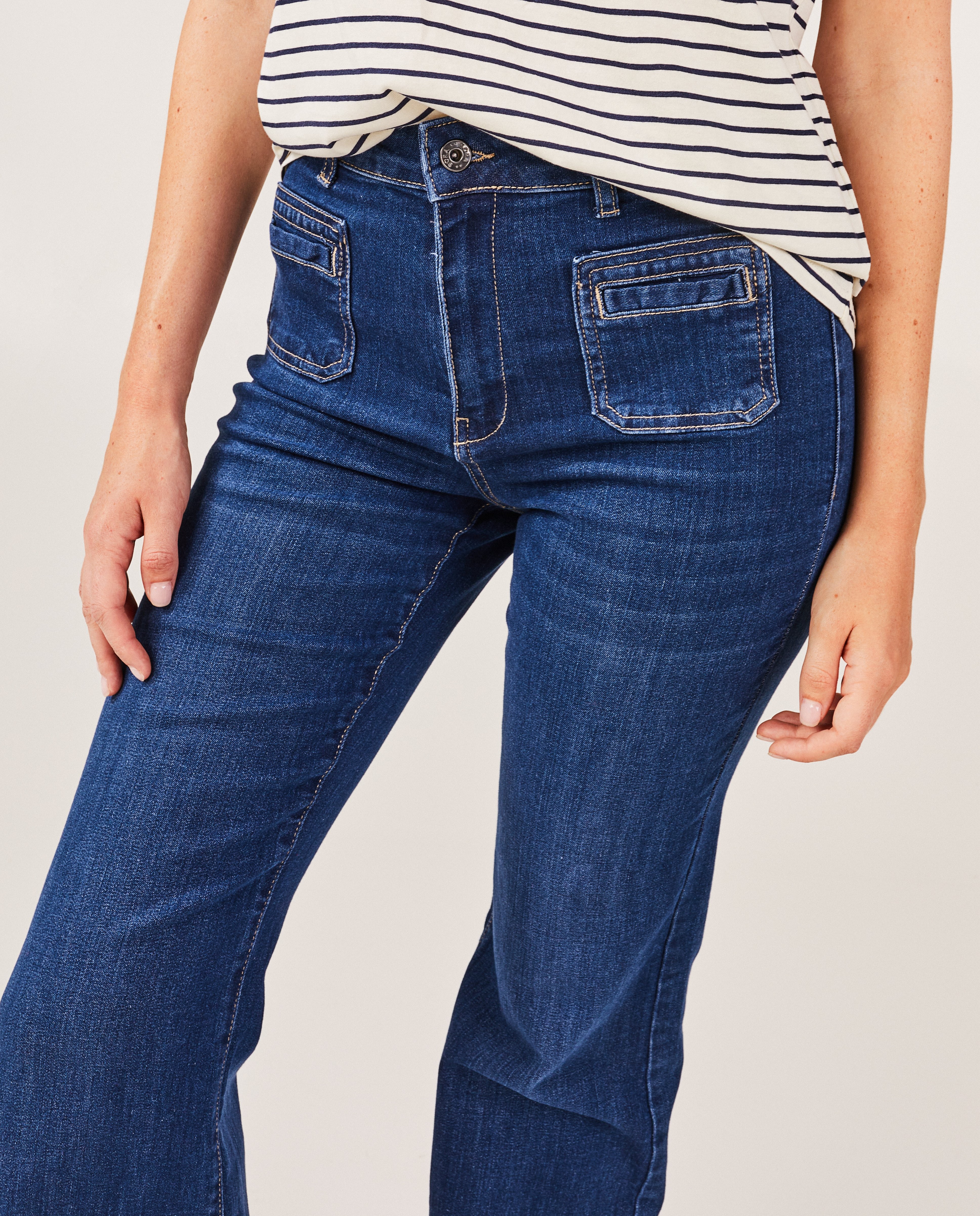 Jeans - Blauwe jeans, flared fit