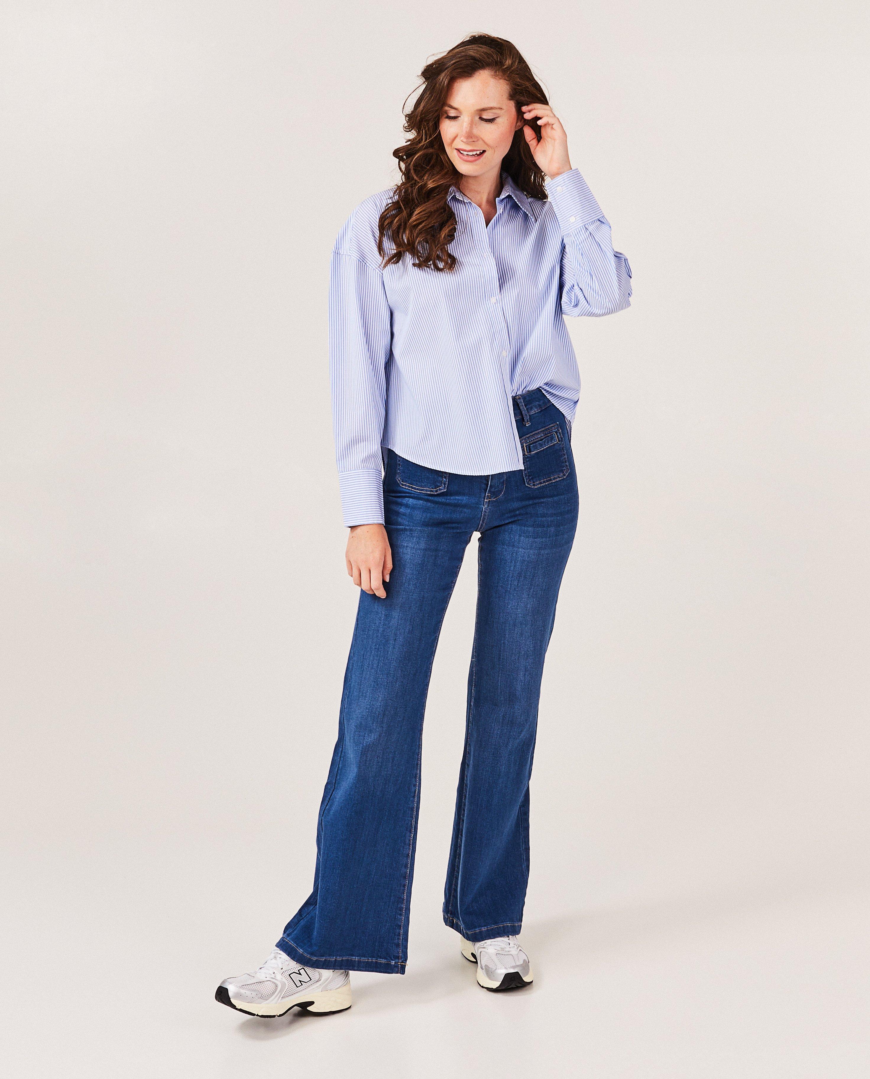 Jeans - Blauwe jeans, flared fit
