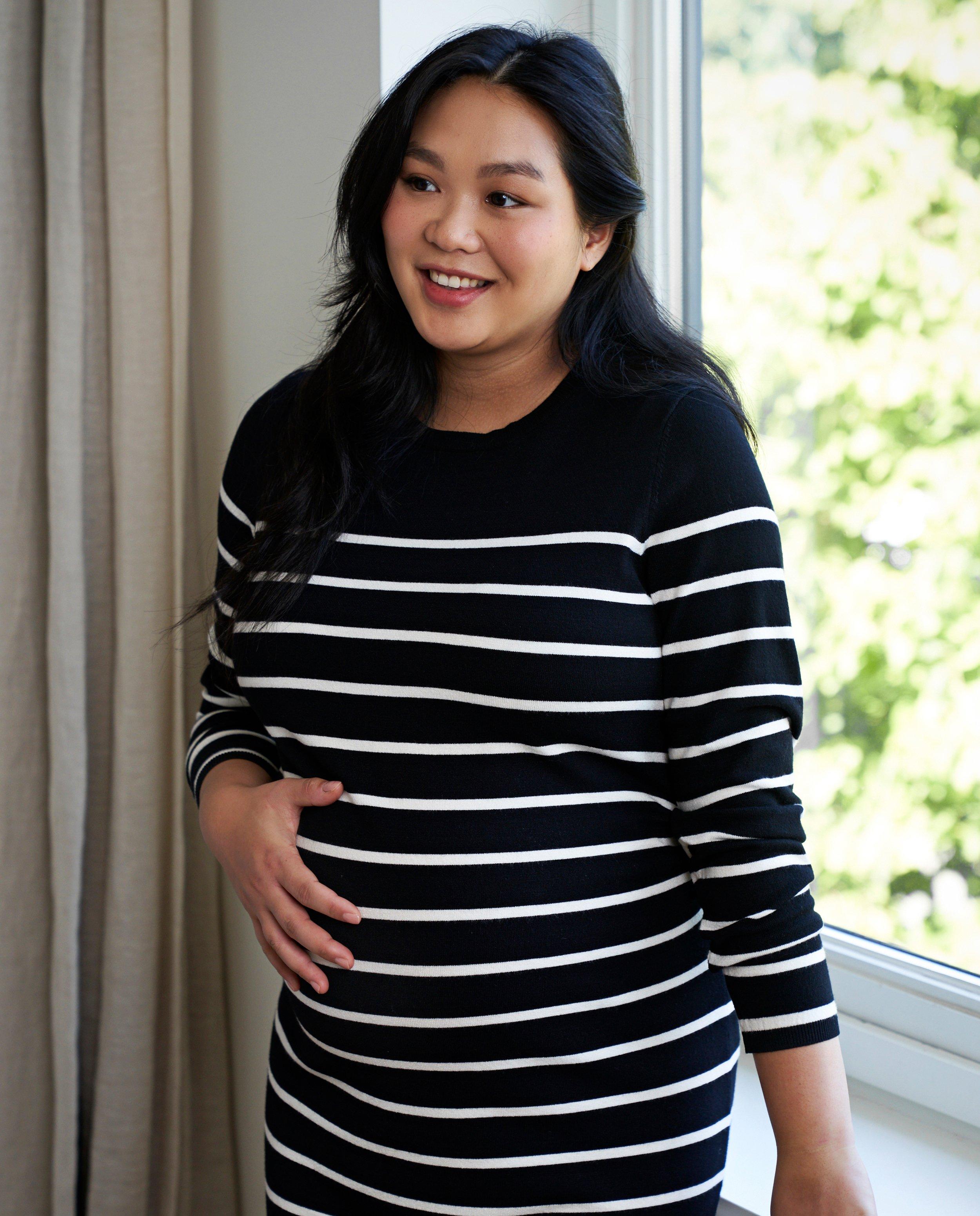 Robes - Longue robe rayée en fin tricot