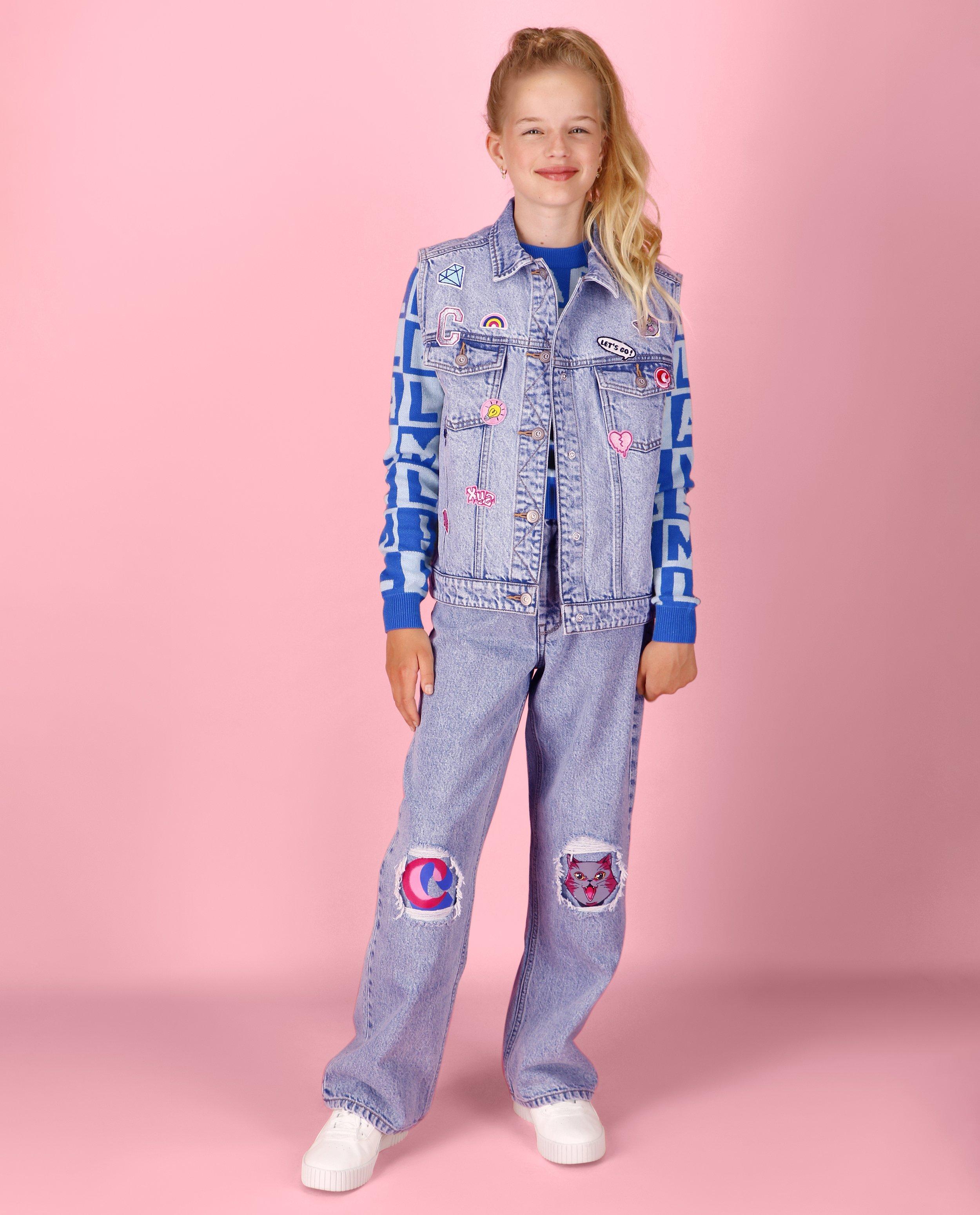 Pull bleu à carreaux, 4-14 ans - null - CAMILLE