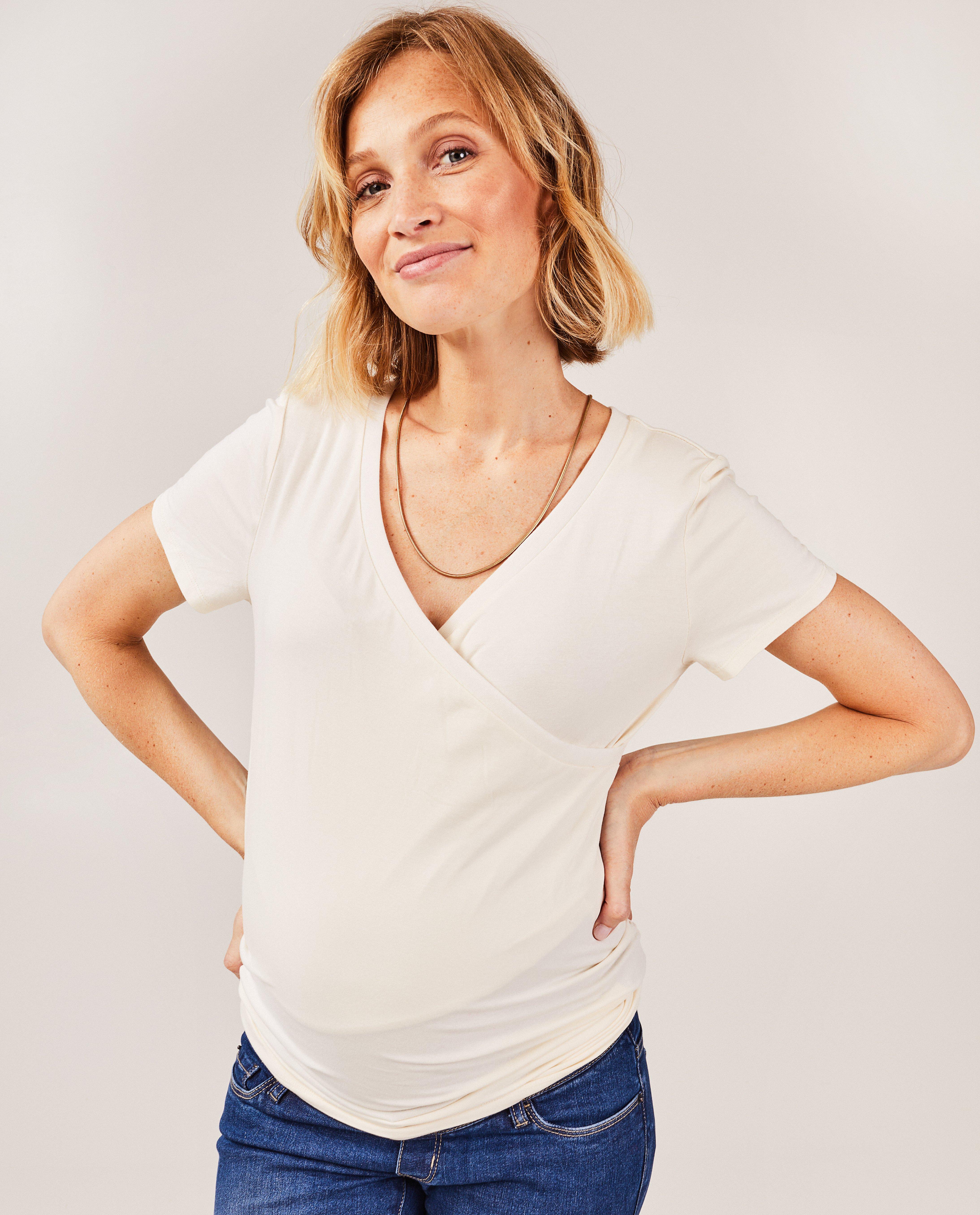 T-shirts - Offwhite borstvoedingsblouse