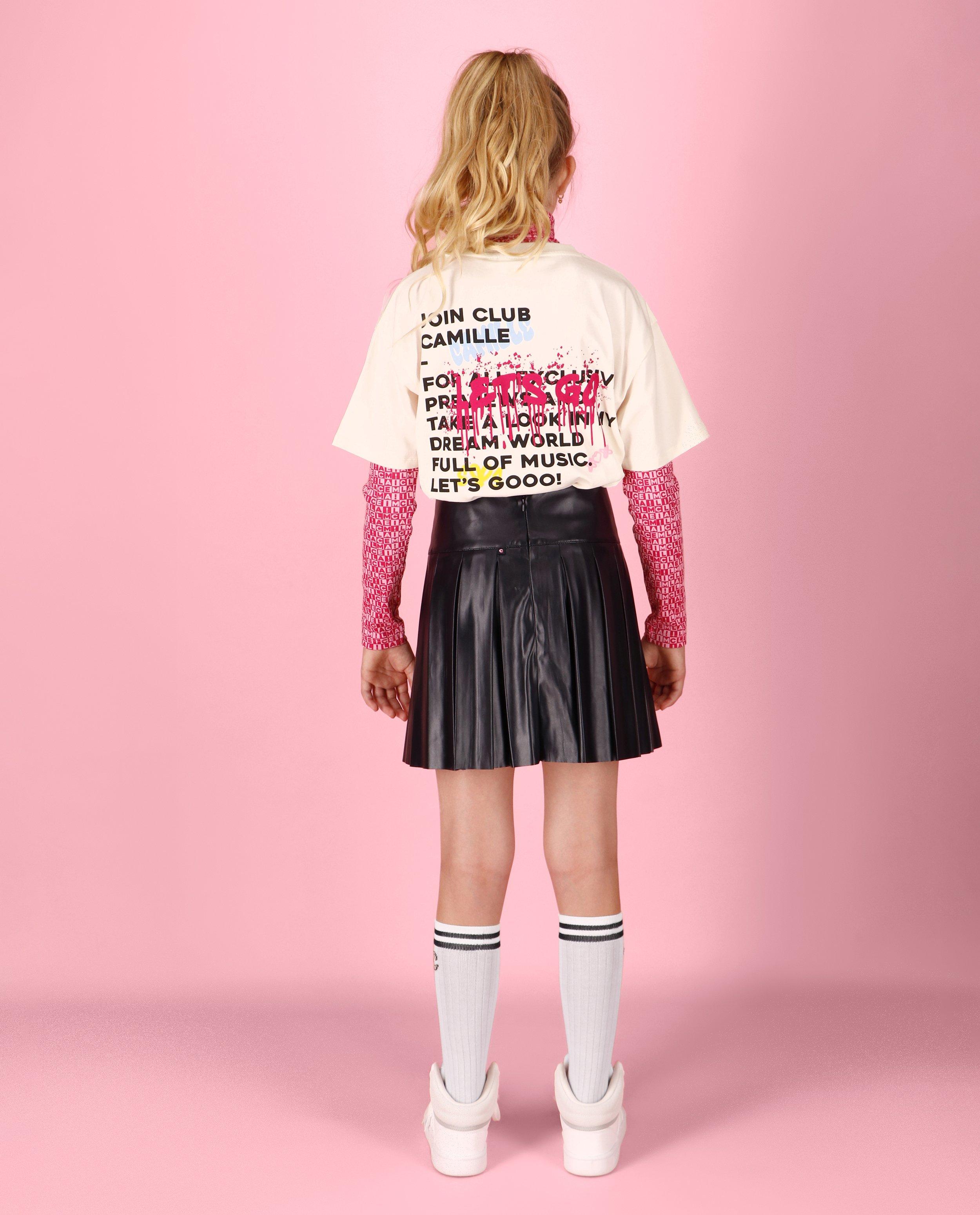 Rokken - Plooirok met faux leather look, 4-14 jaar