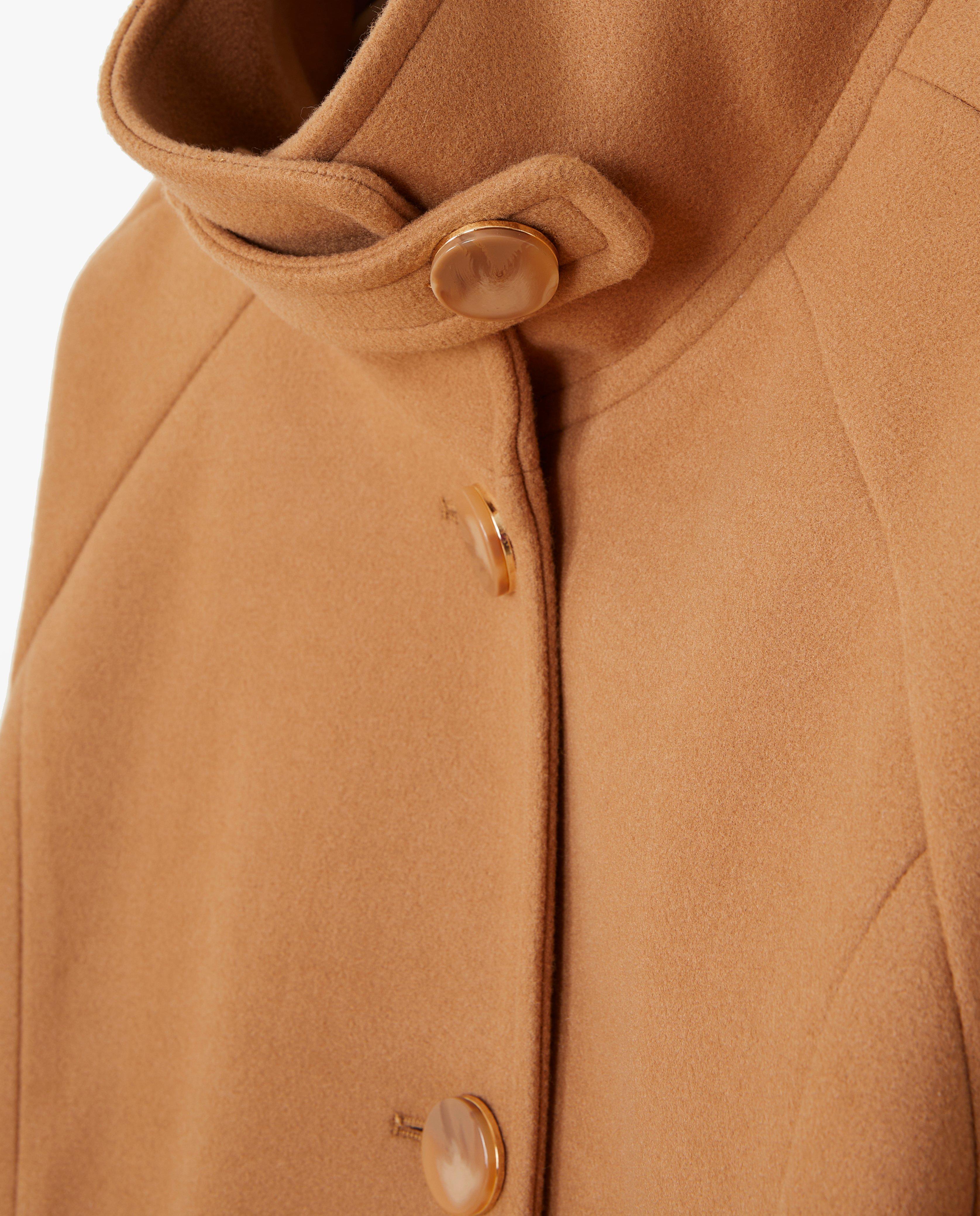 Manteaux d'hiver - Veste brune à col droit