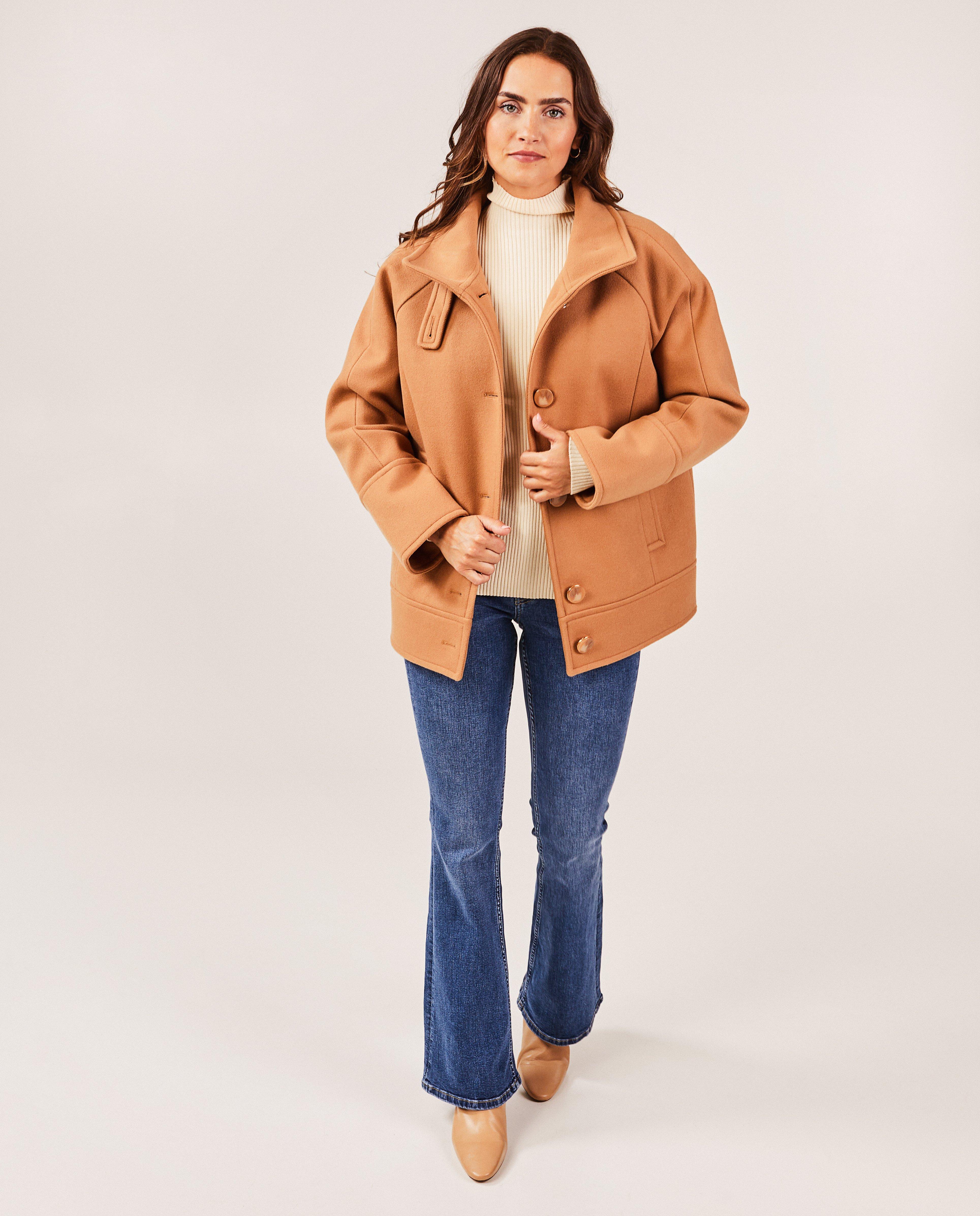 Veste brune à col droit - null - Sora