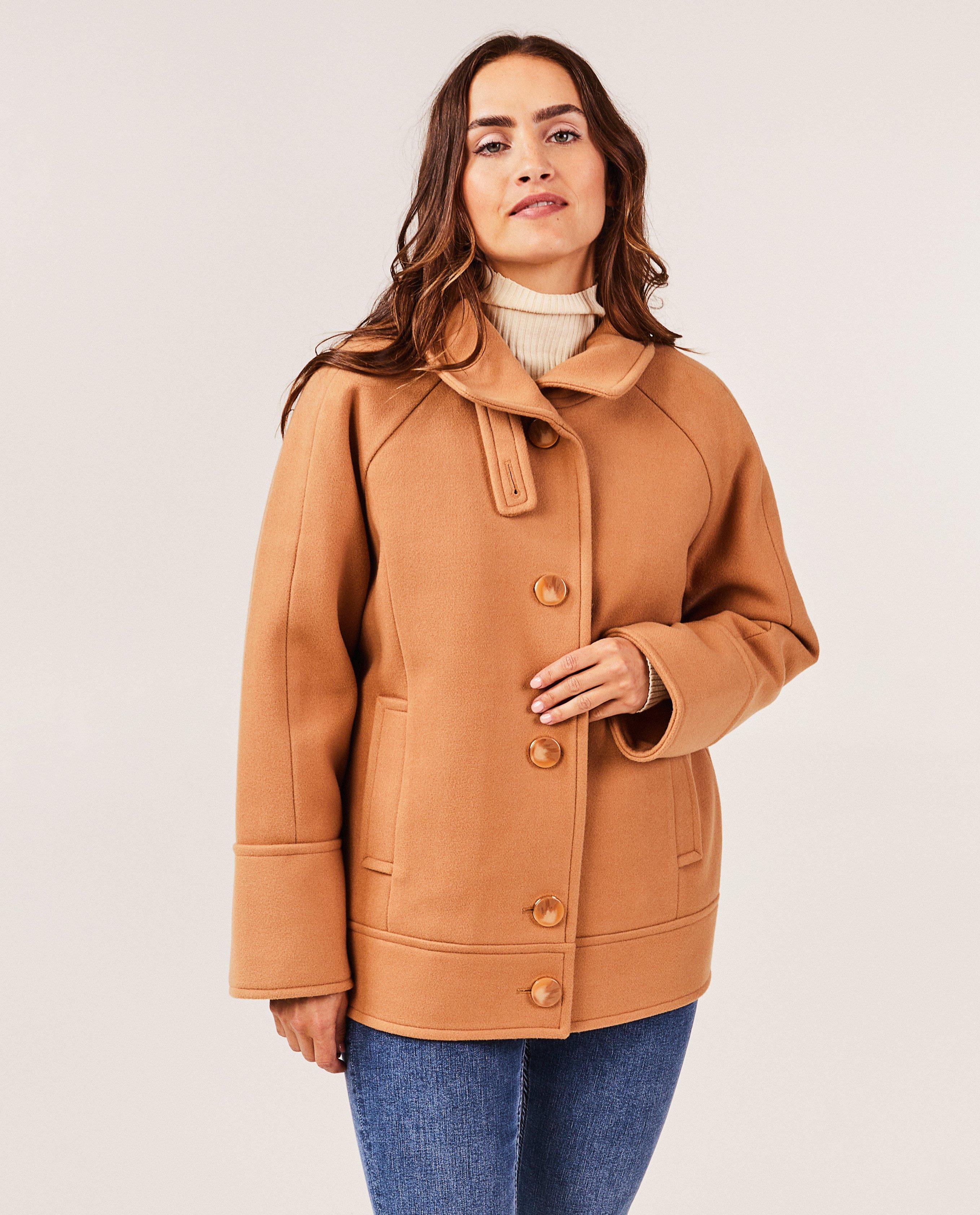 Manteaux d'hiver - Veste brune à col droit