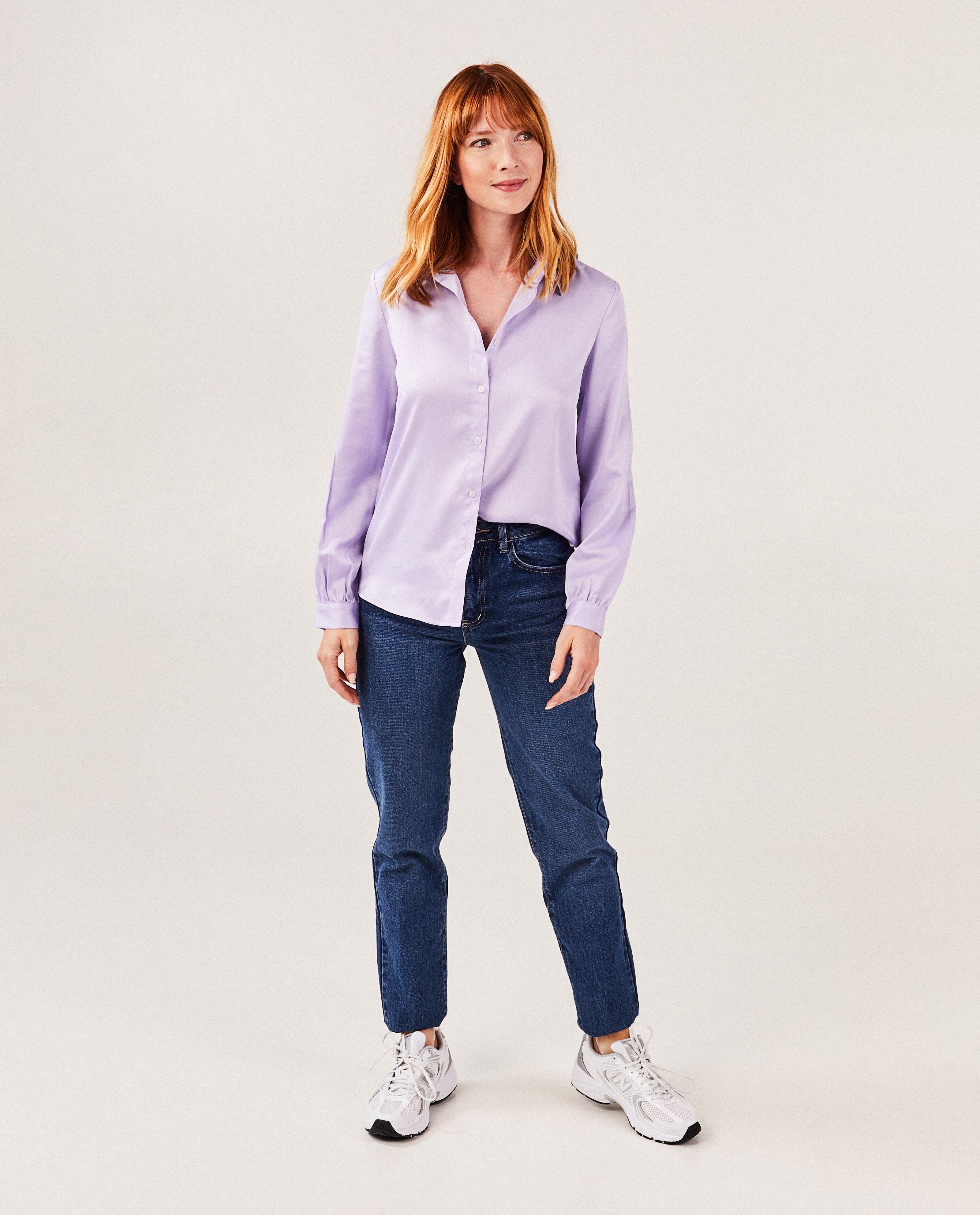 Pantalon bleu foncé, coupe mom - null - Sora