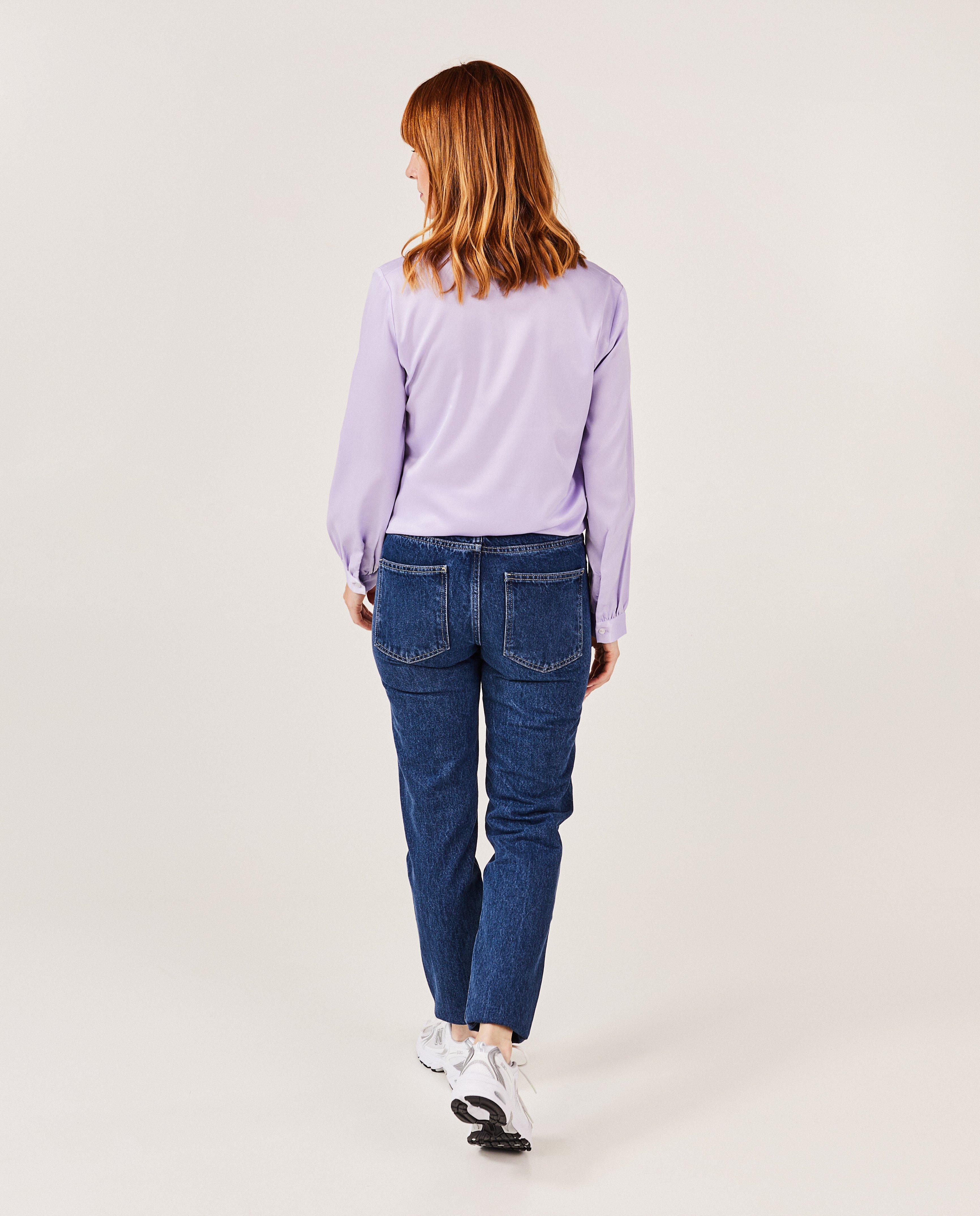 Jeans - Donkerblauwe broek, mom fit
