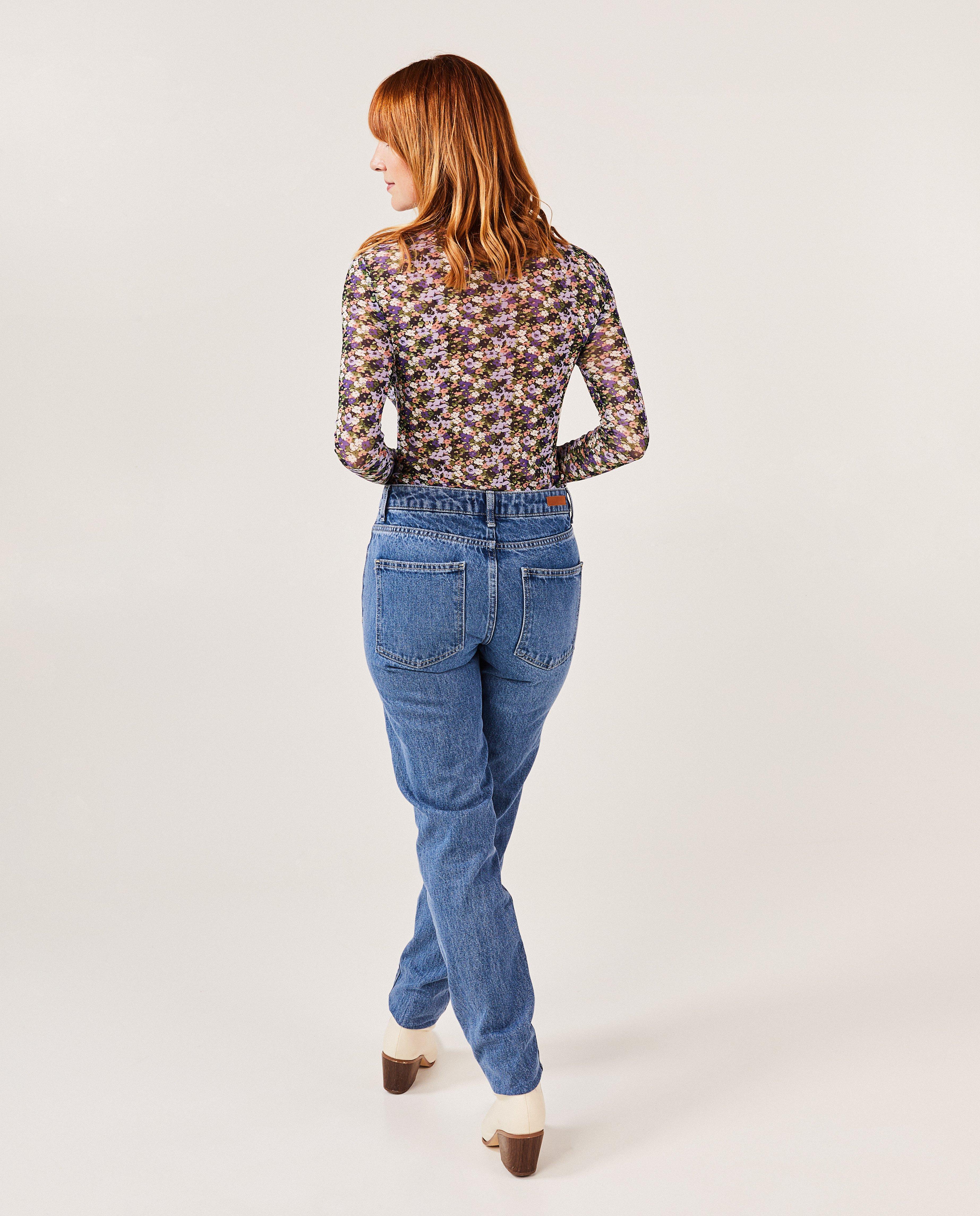 Jeans - Pantalon bleu foncé, coupe mom