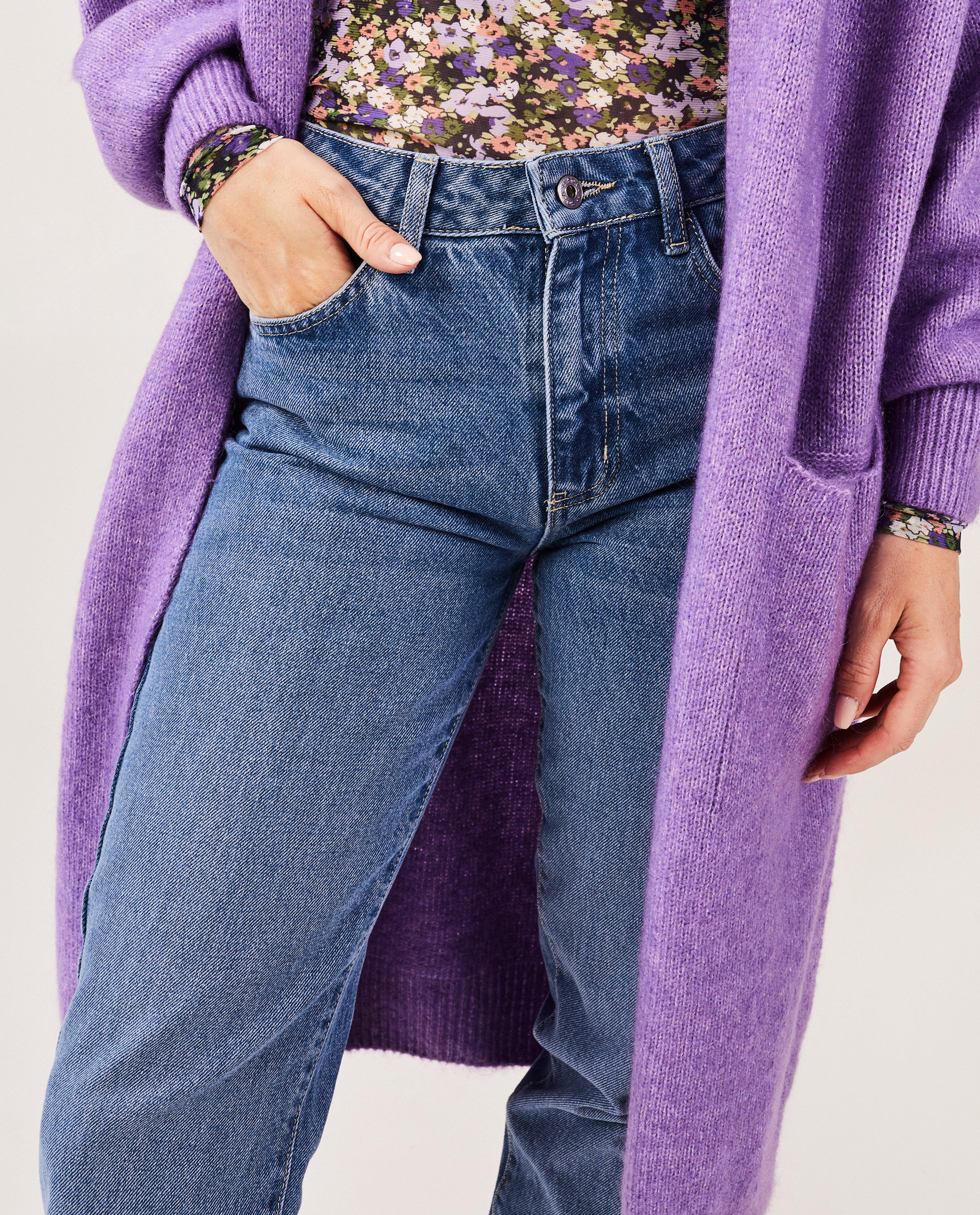 Jeans - Pantalon bleu foncé, coupe mom