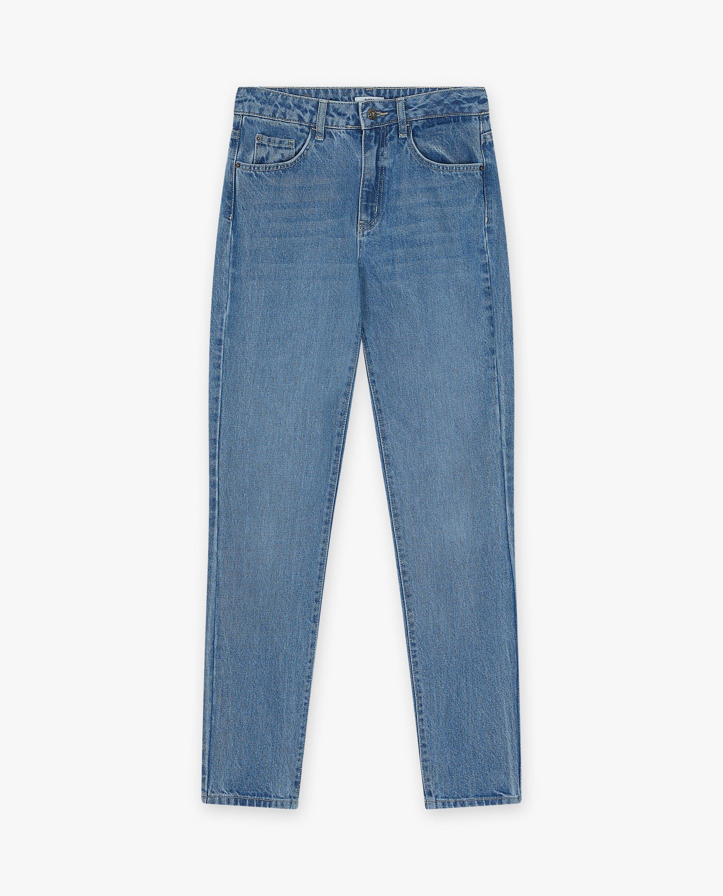 Jeans - Pantalon bleu foncé, coupe mom
