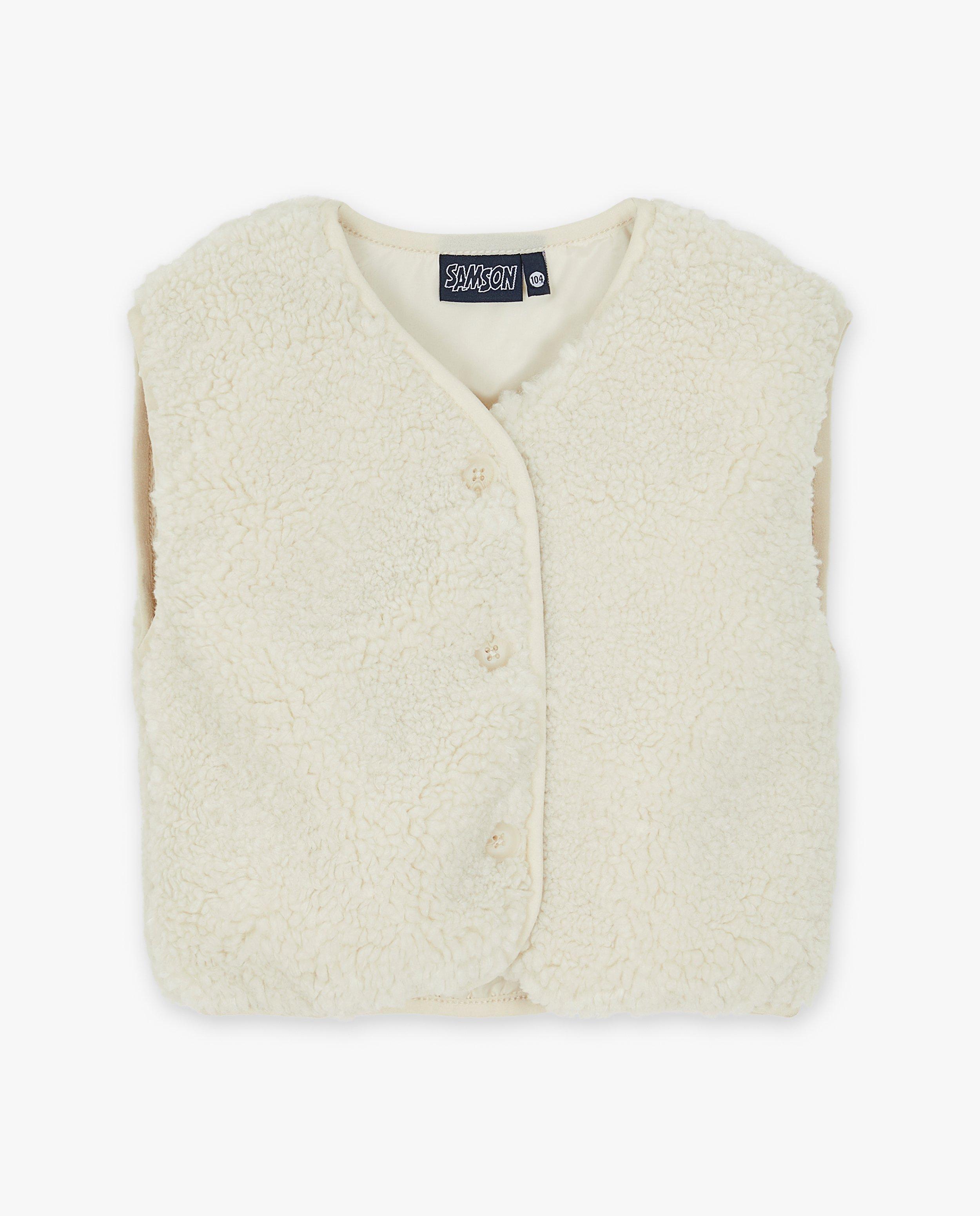 Cardigan - Mouwloos vest met teddy