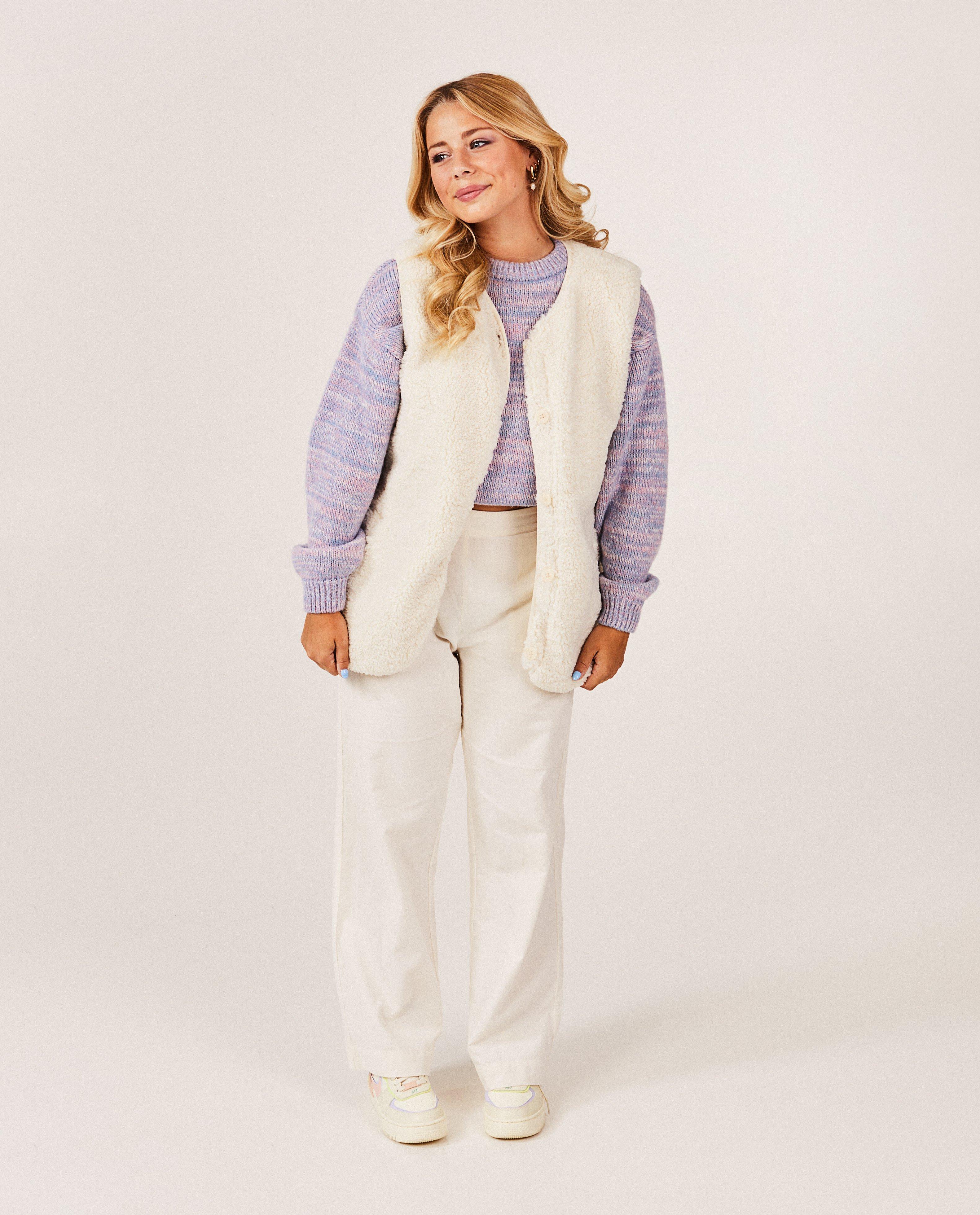 Gilet écru en peluche - null - Steffi Mercie