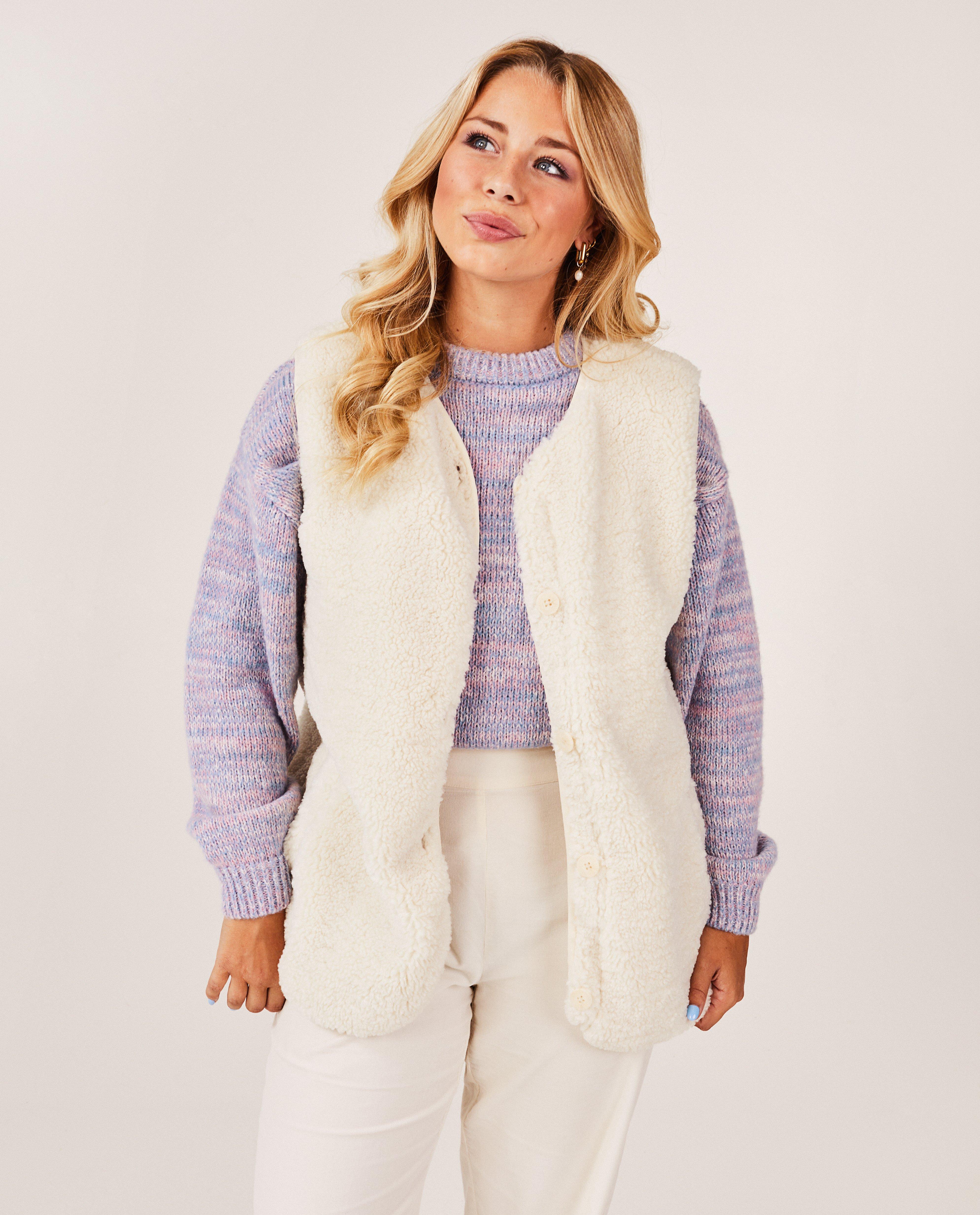 Cardigans - Gilet écru en peluche