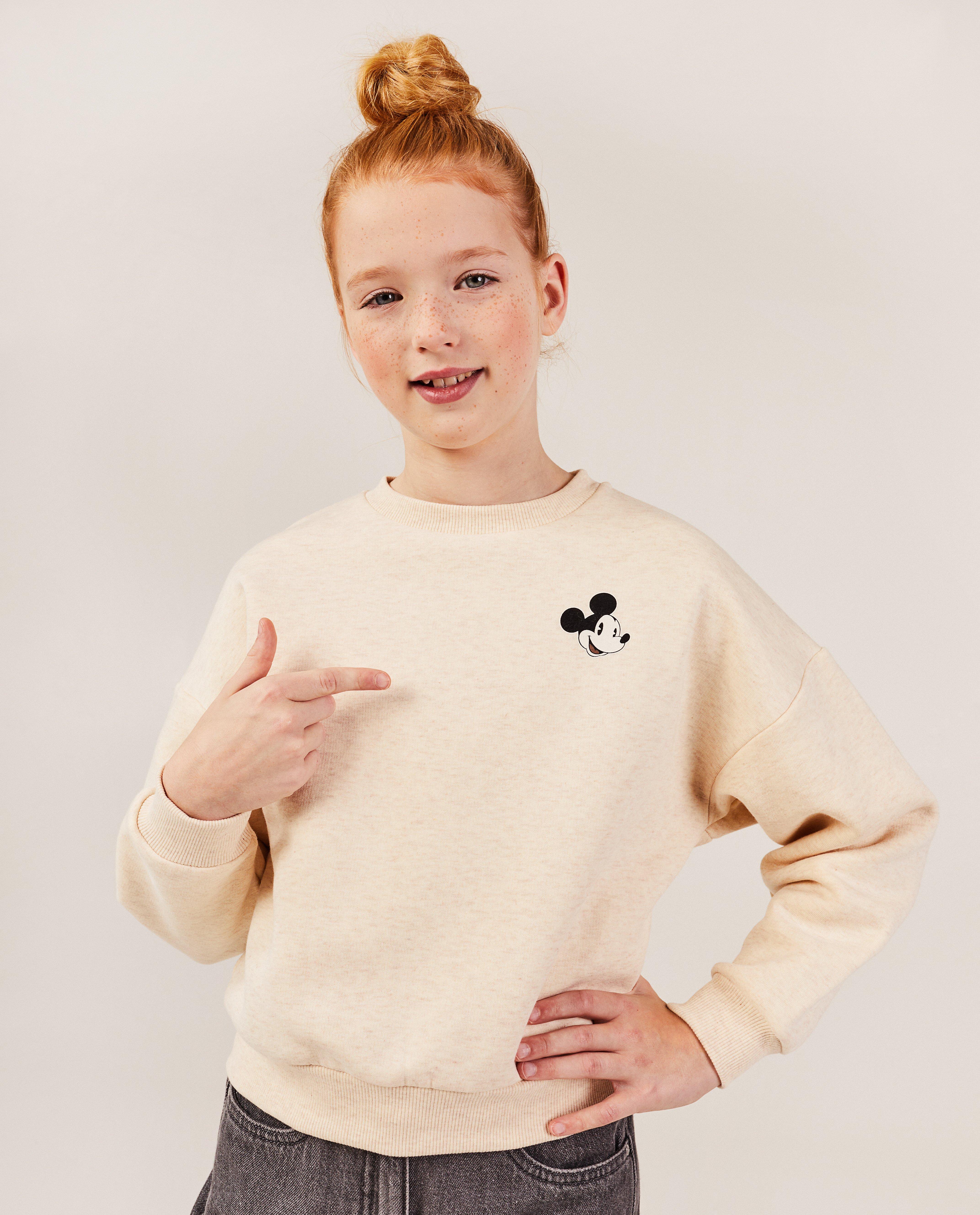 Sweats - Sweat beige à imprimé de Mickey, 7-14 ans