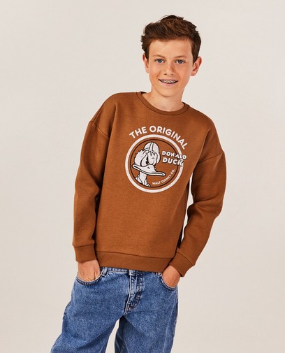 Bruine sweater met print Donald Duck, 7-14 jaar