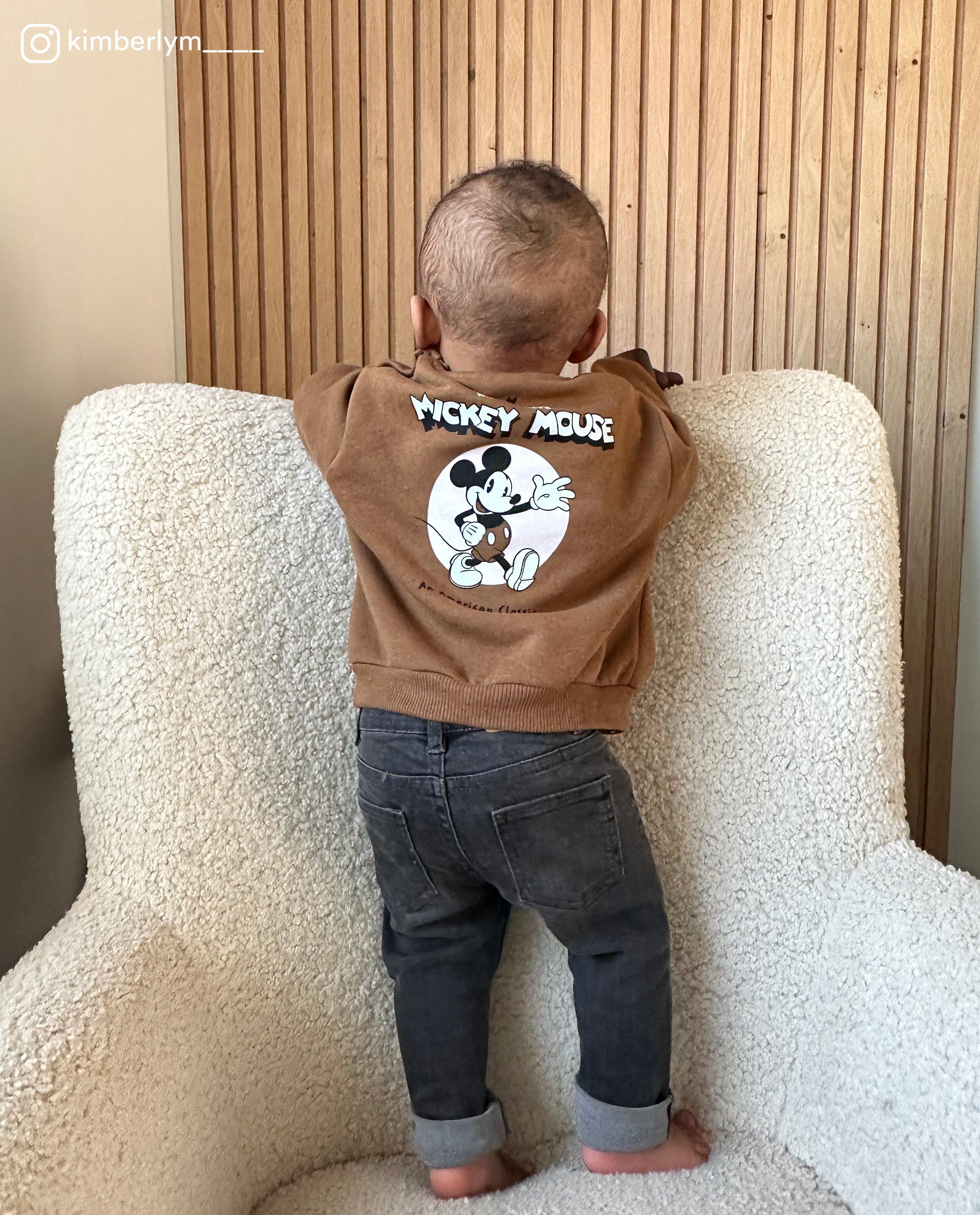 Sweat brun à imprimé Mickey, bébé - null - Familystories