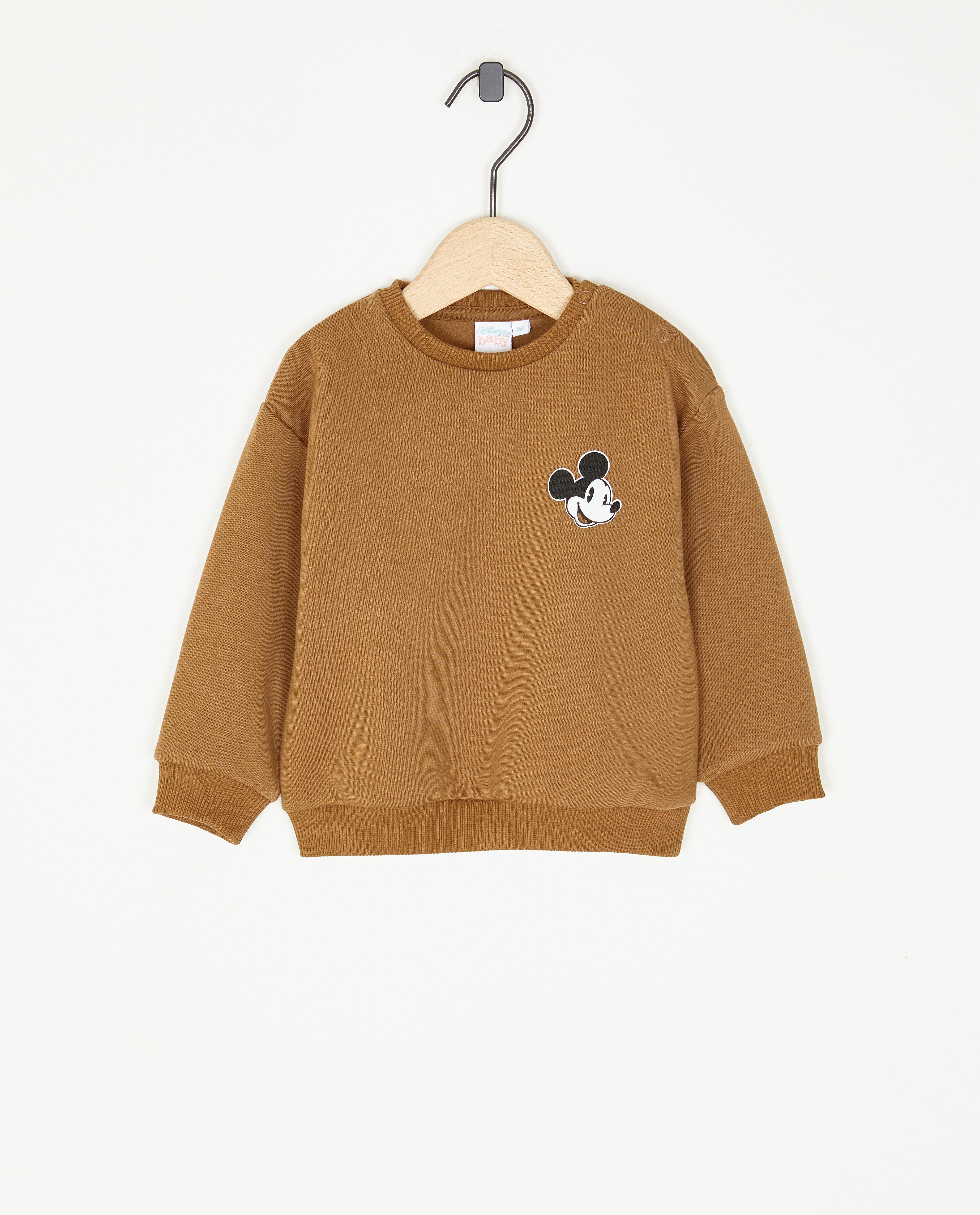 Sweats - Sweat brun à imprimé Mickey, bébé