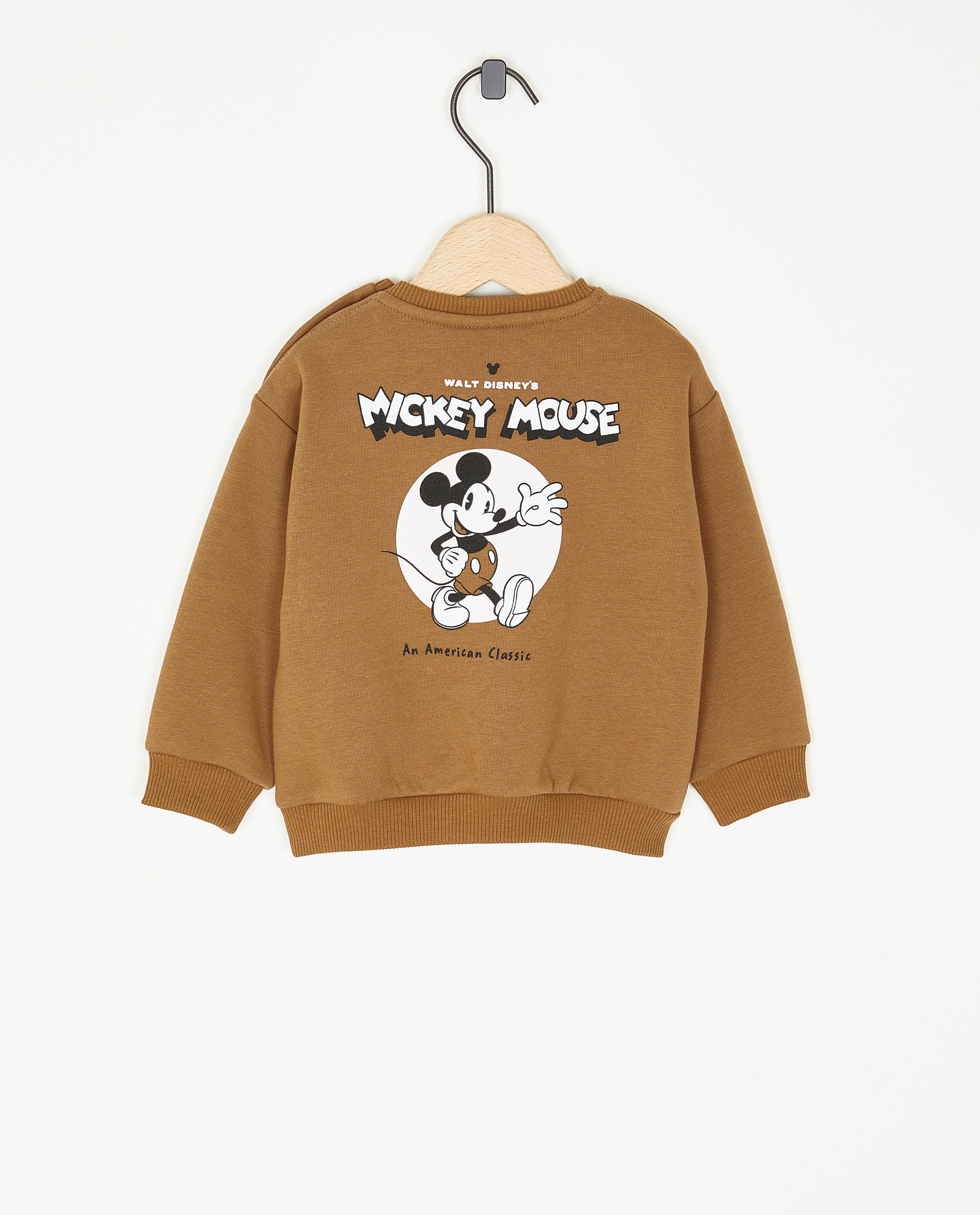 Sweaters - Bruine sweater met print Mickey, baby