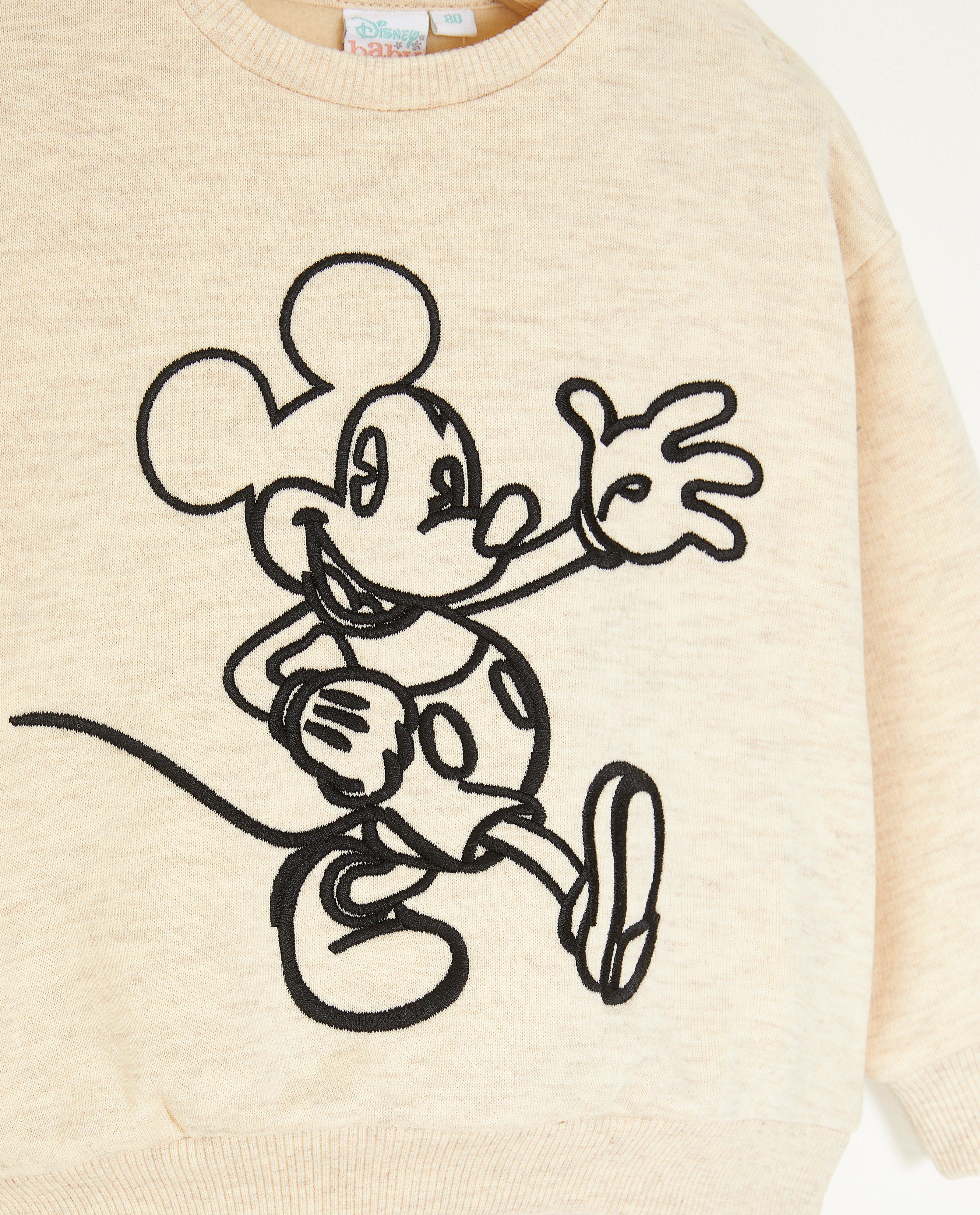 Sweats - Sweat beige brodé de Mickey, bébé