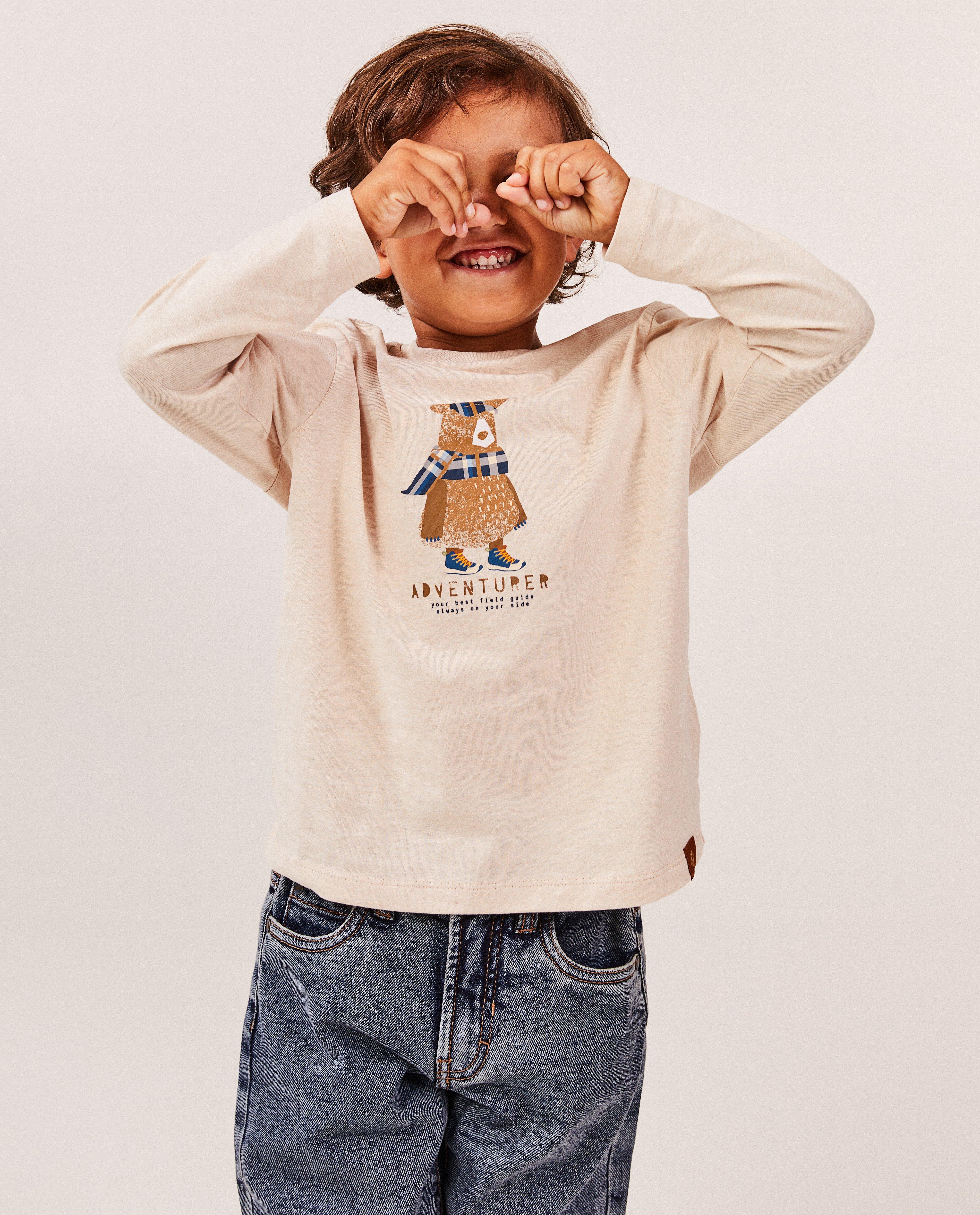 T-shirts - Longsleeve met berenprint