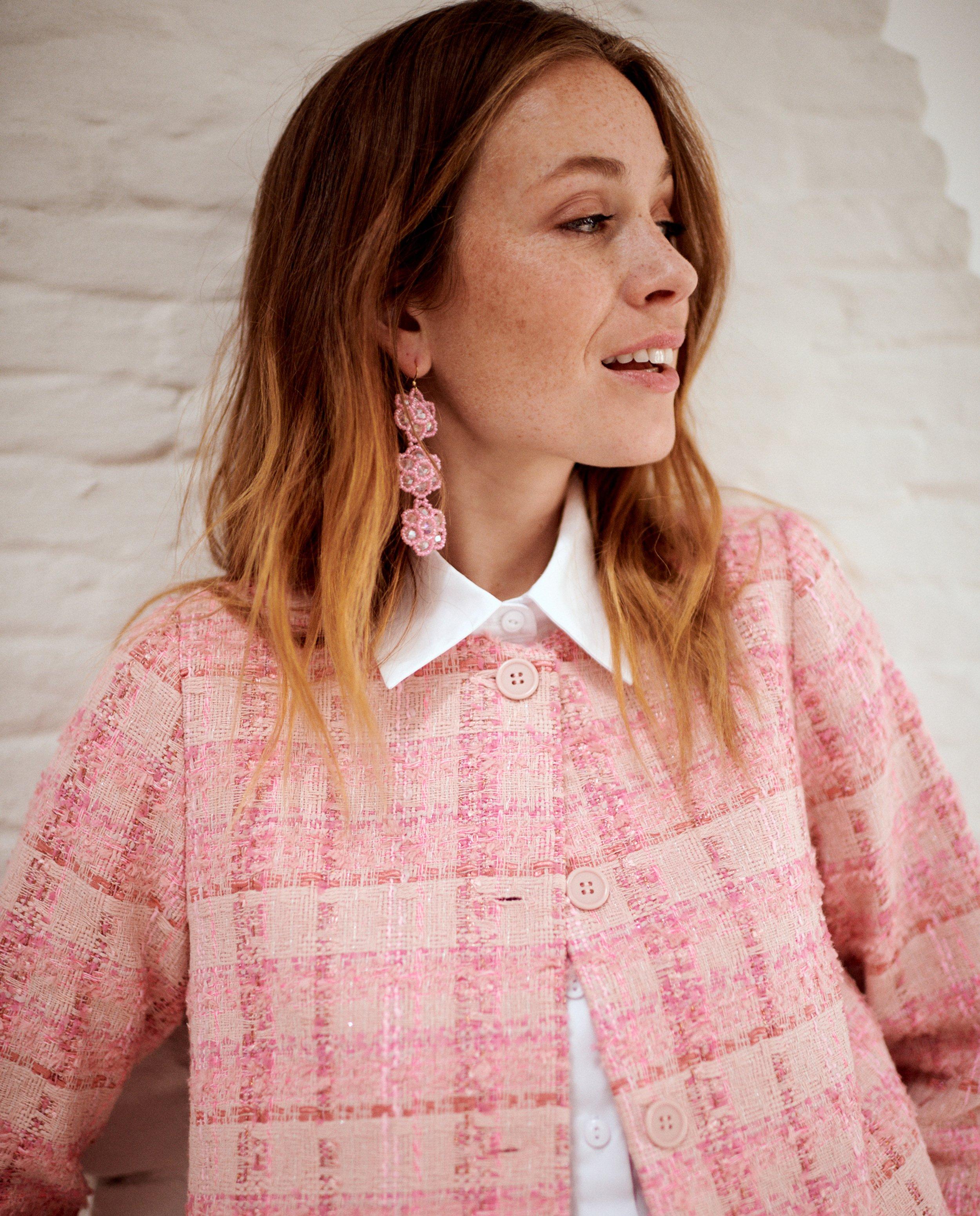 Gilet rose structuré - Détails du produit - rose clair - image numéro 6