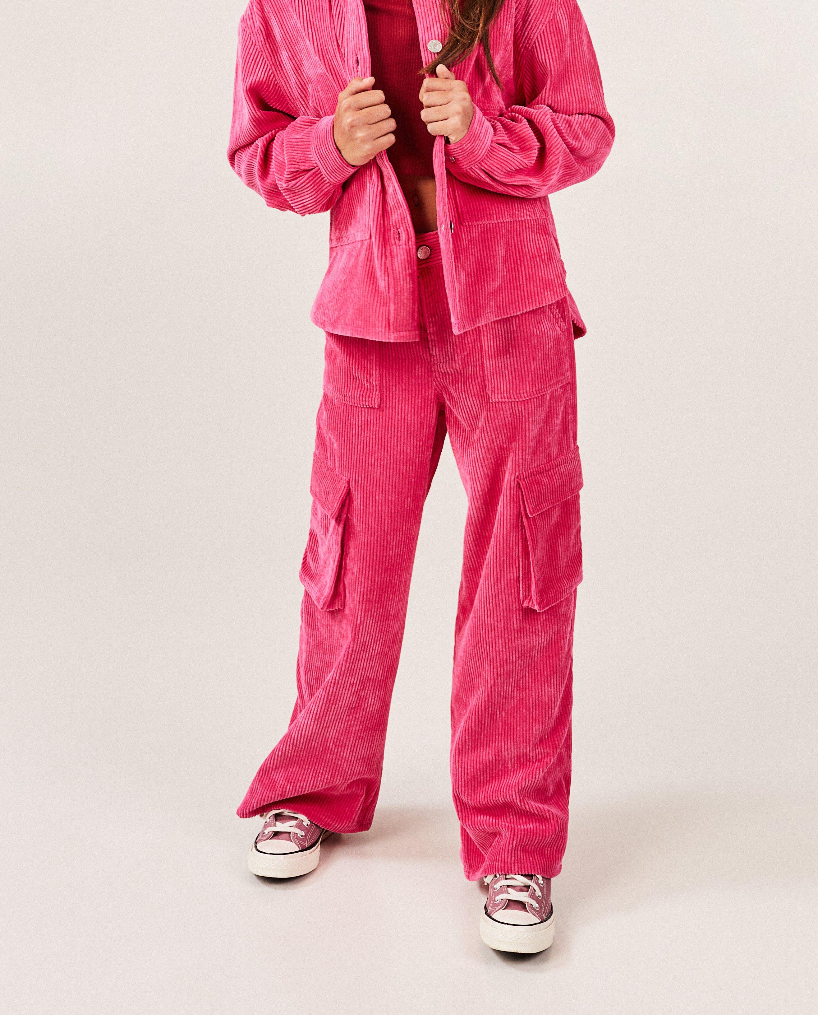 Offwhite broek van ribfluweel, cargo fit - null - Fish & Chips