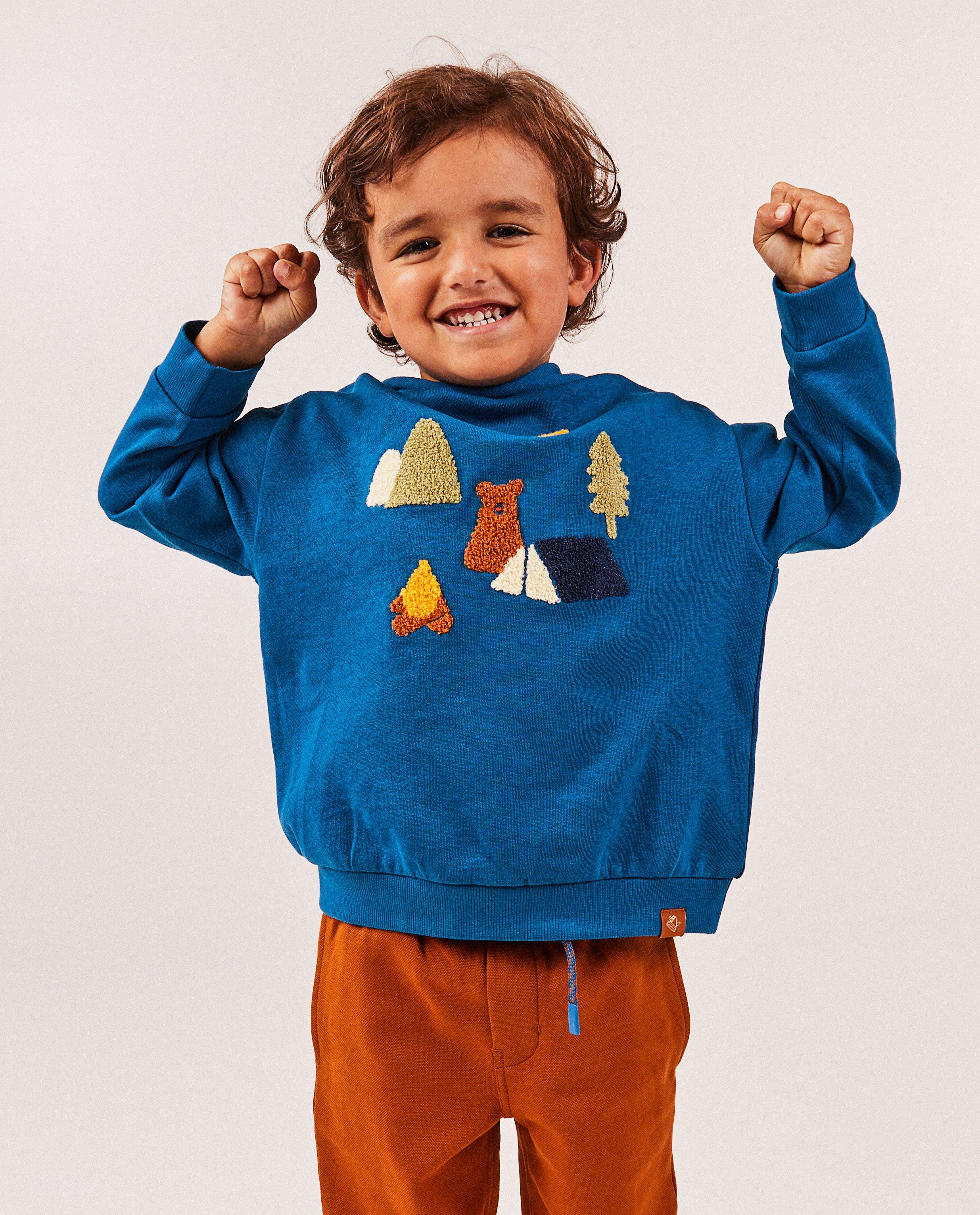 Sweaters - Hoodie met print van teddystof