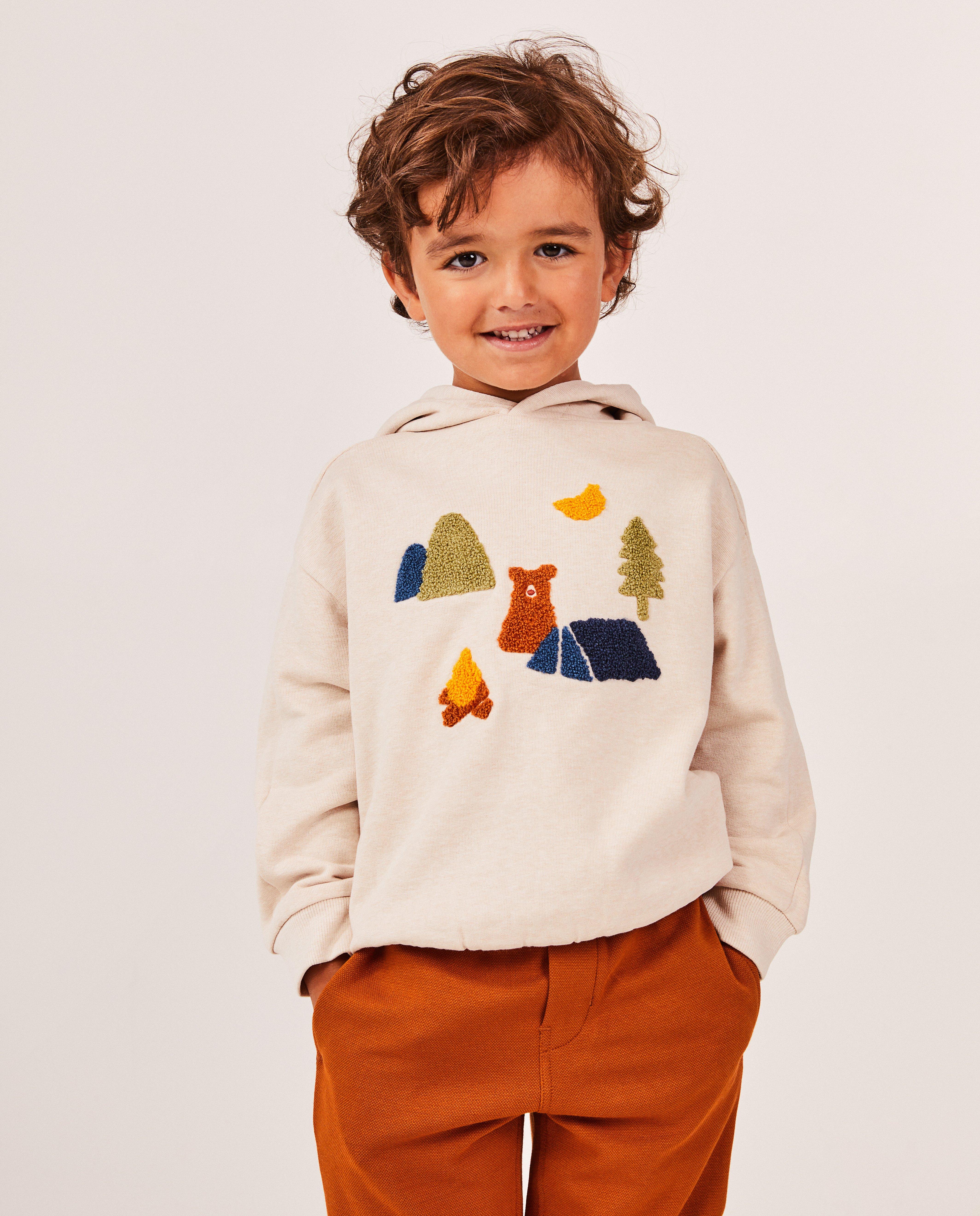 Sweaters - Hoodie met print van teddystof
