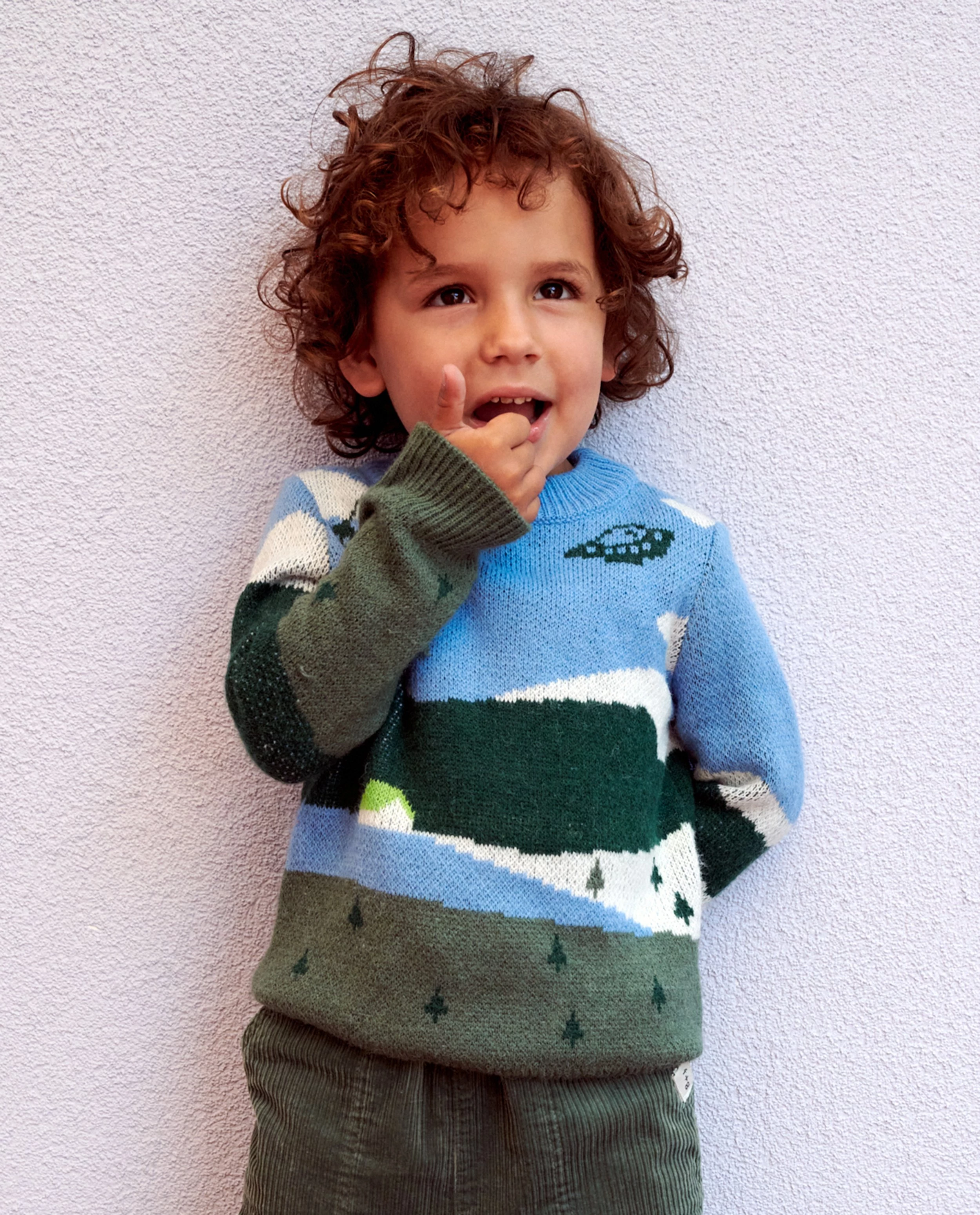 Trui met landschapspatroon