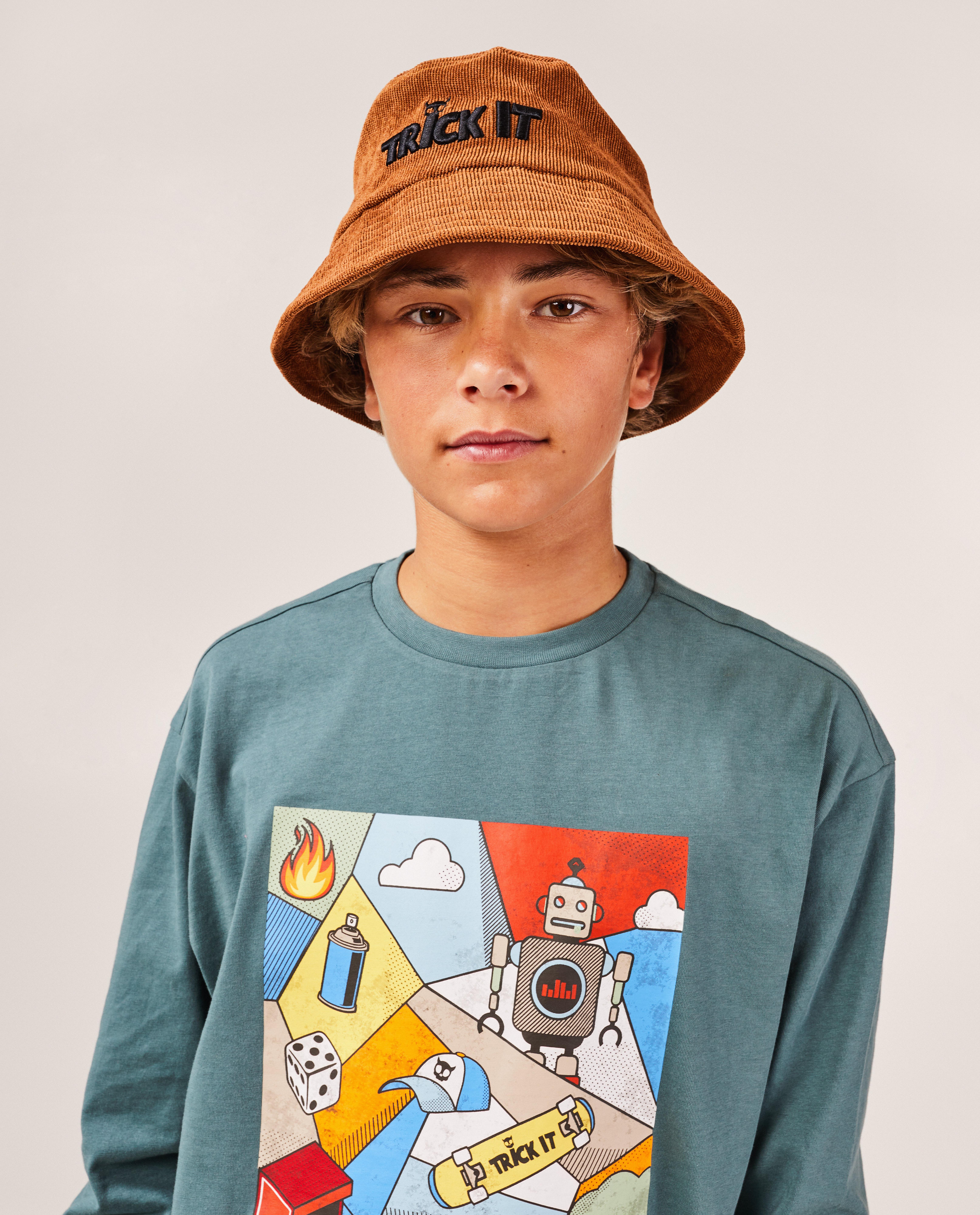 Chapeau Bob brun côtelé - null - Trick-it