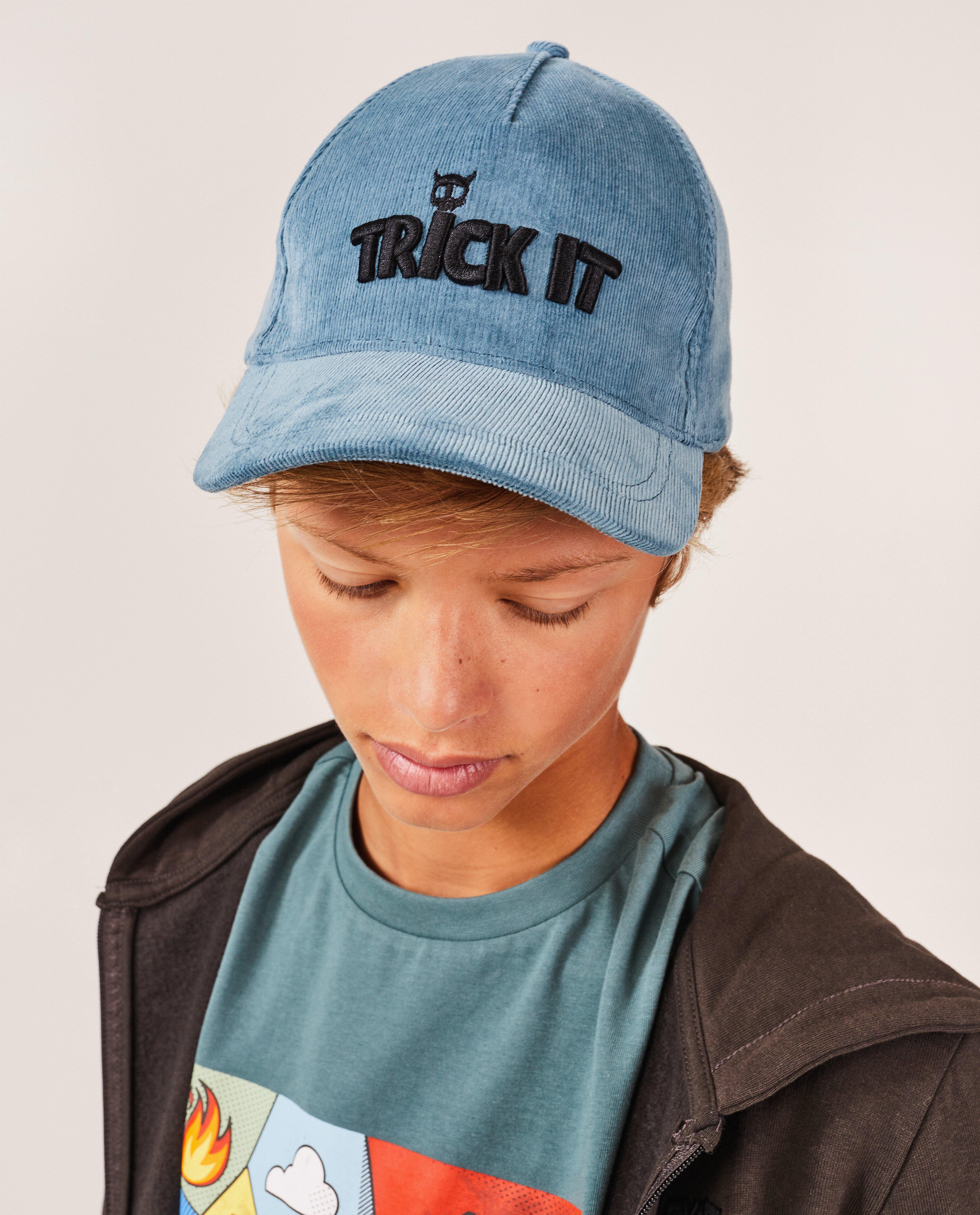Breigoed - Blauwe pet met rib