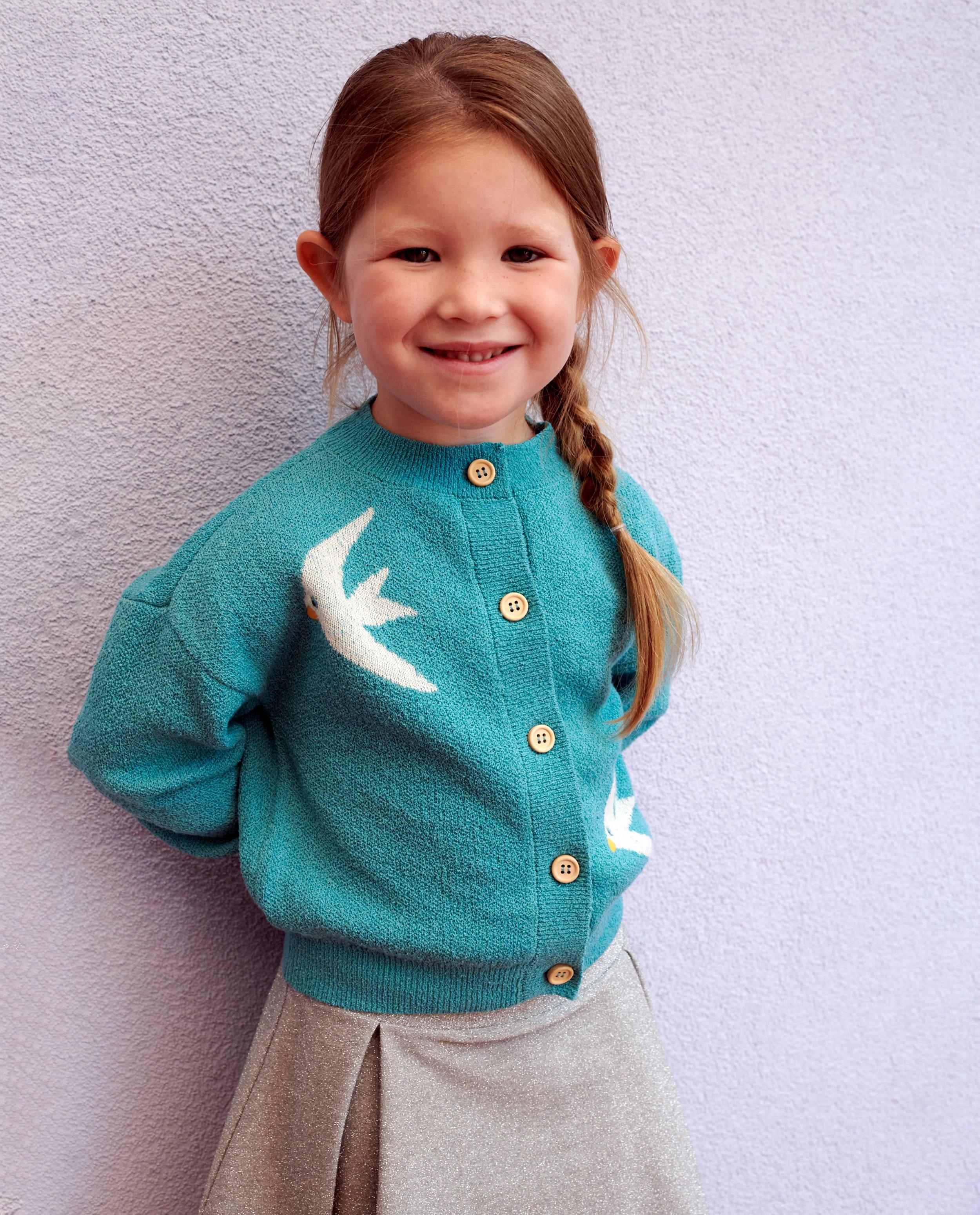 Cardigan - Turquoise cardigan met structuur