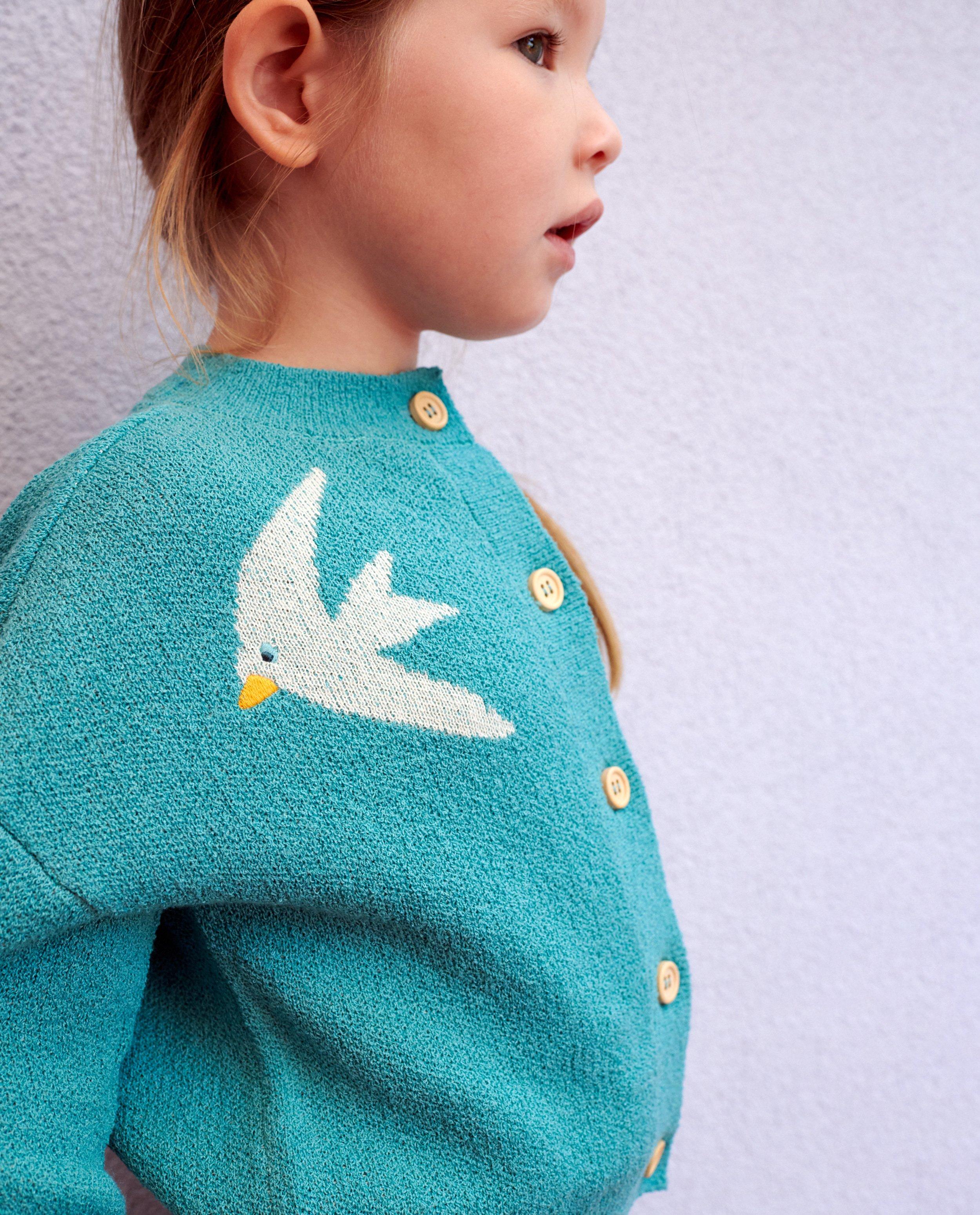 Cardigan - Turquoise cardigan met structuur