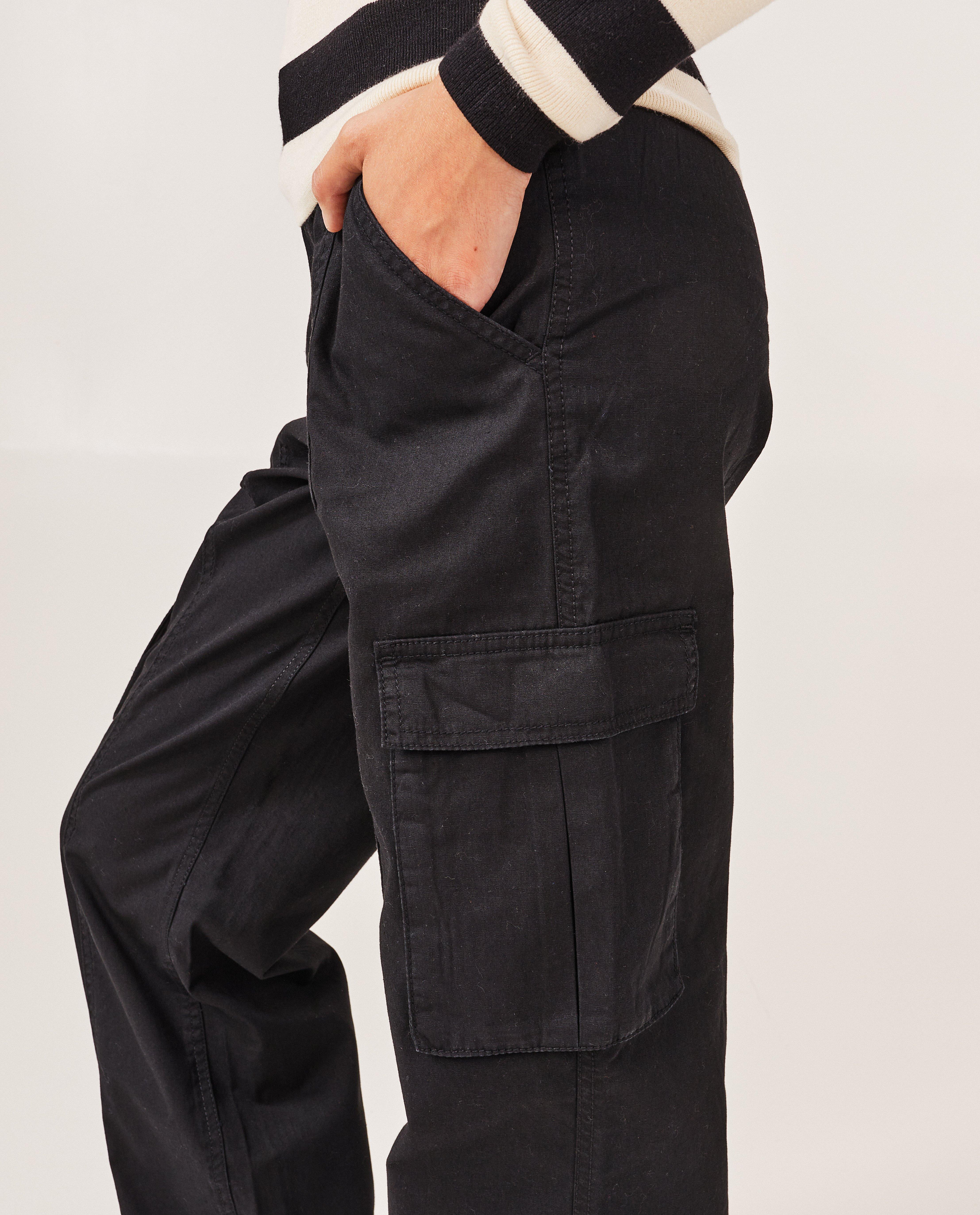 Broeken - Zwarte broek, cargo fit