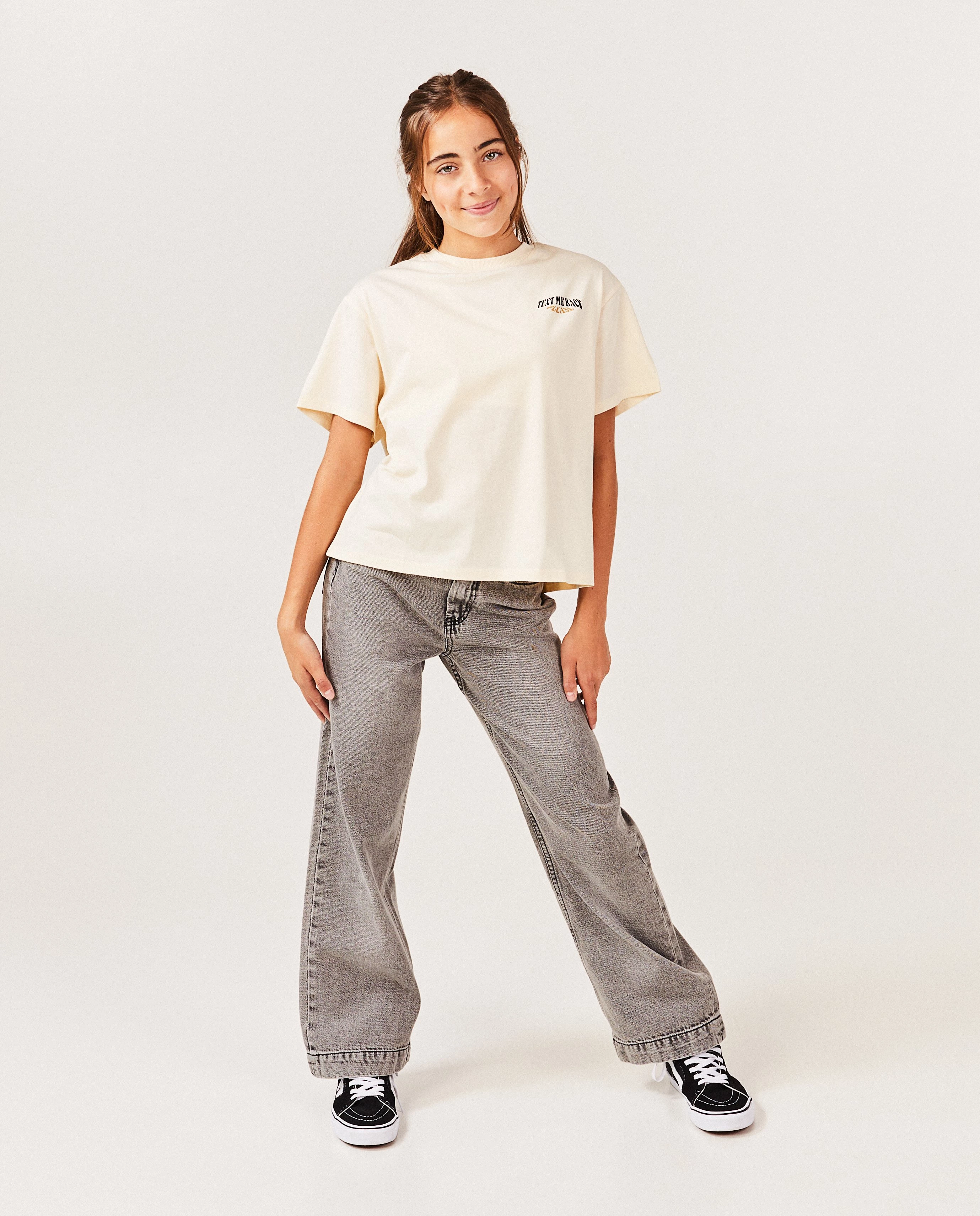 Grijze jeans, wide leg fit