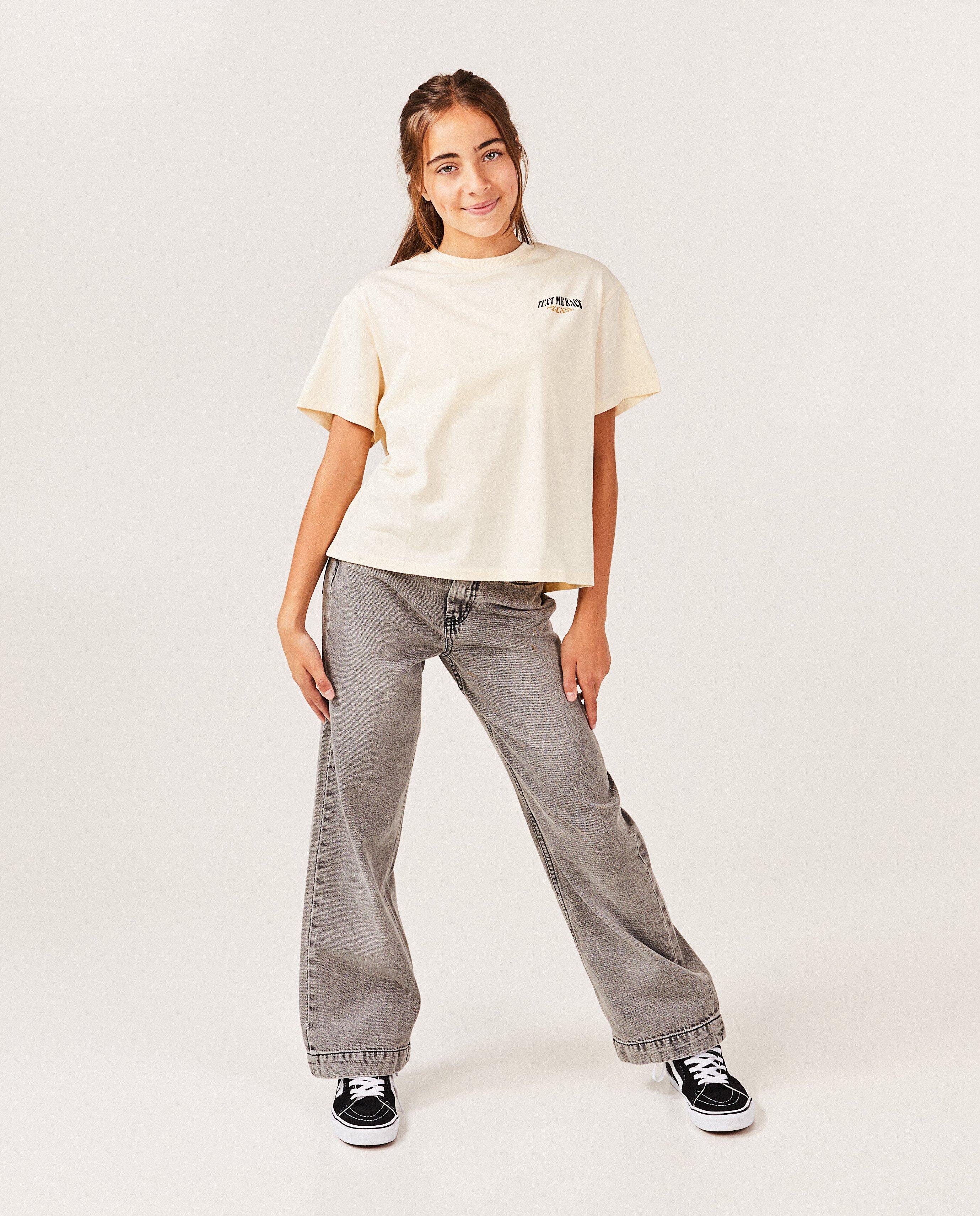 Jeans - Grijze jeans, wide leg fit