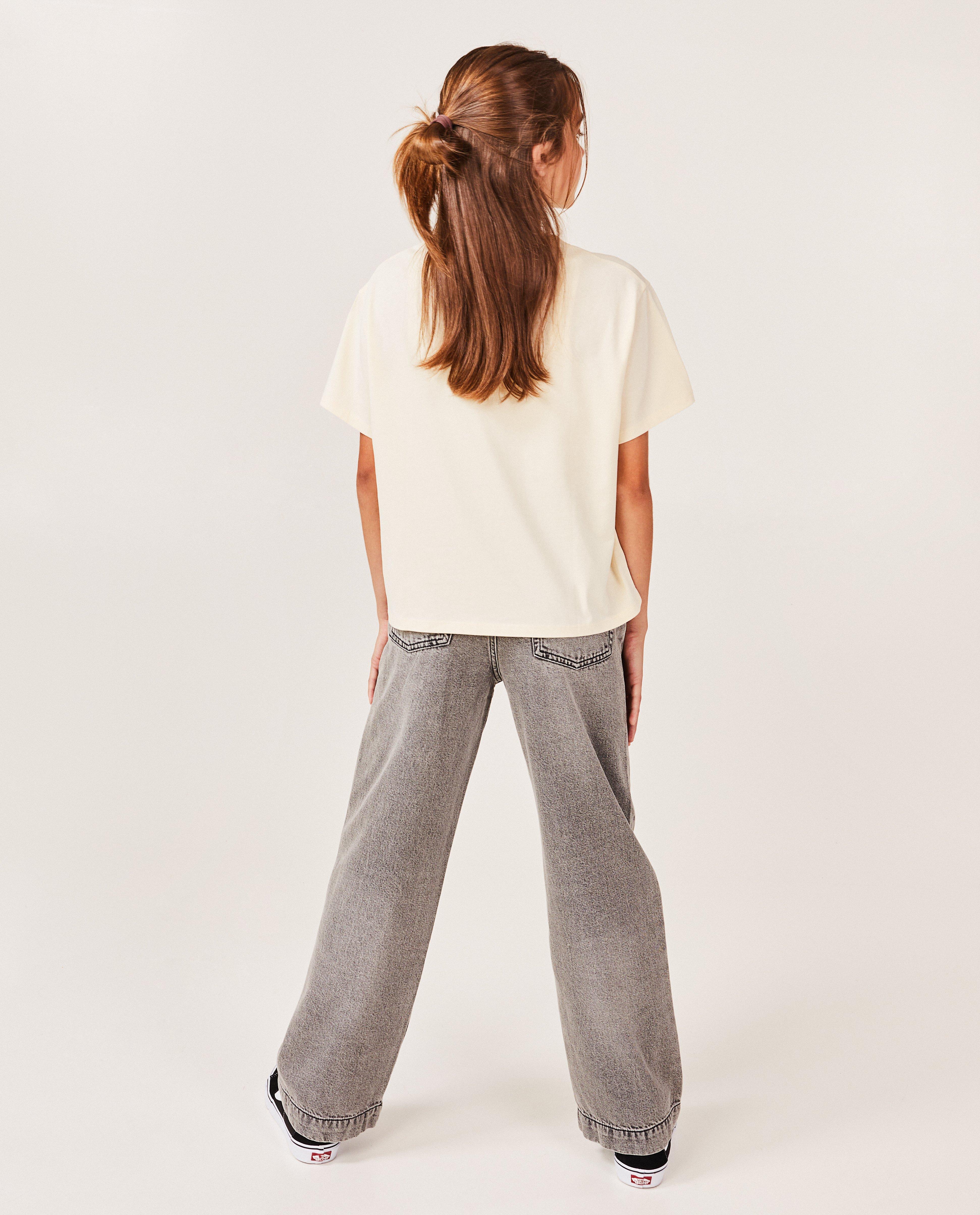 Jeans - Grijze jeans, wide leg fit