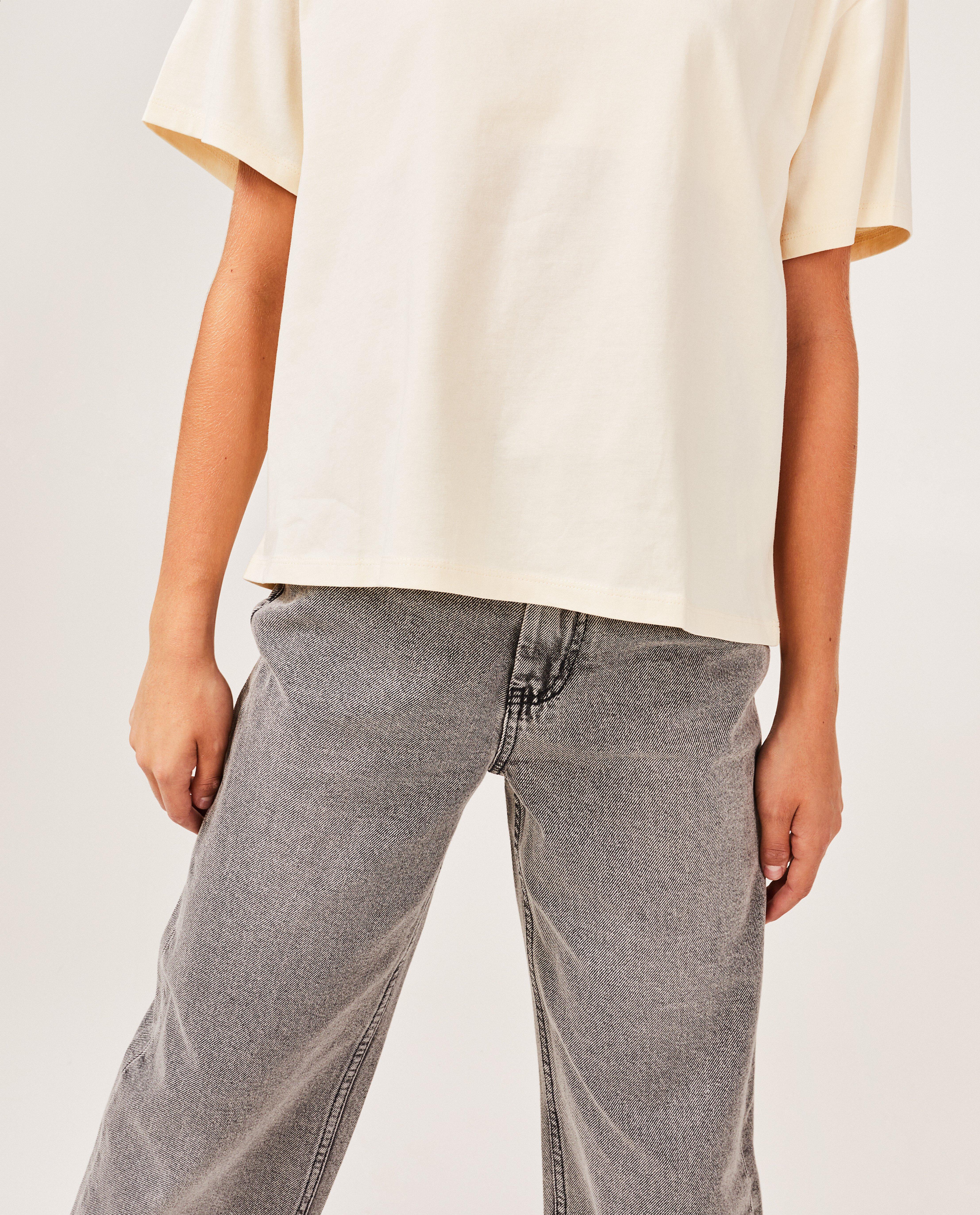 Jeans - Grijze jeans, wide leg fit
