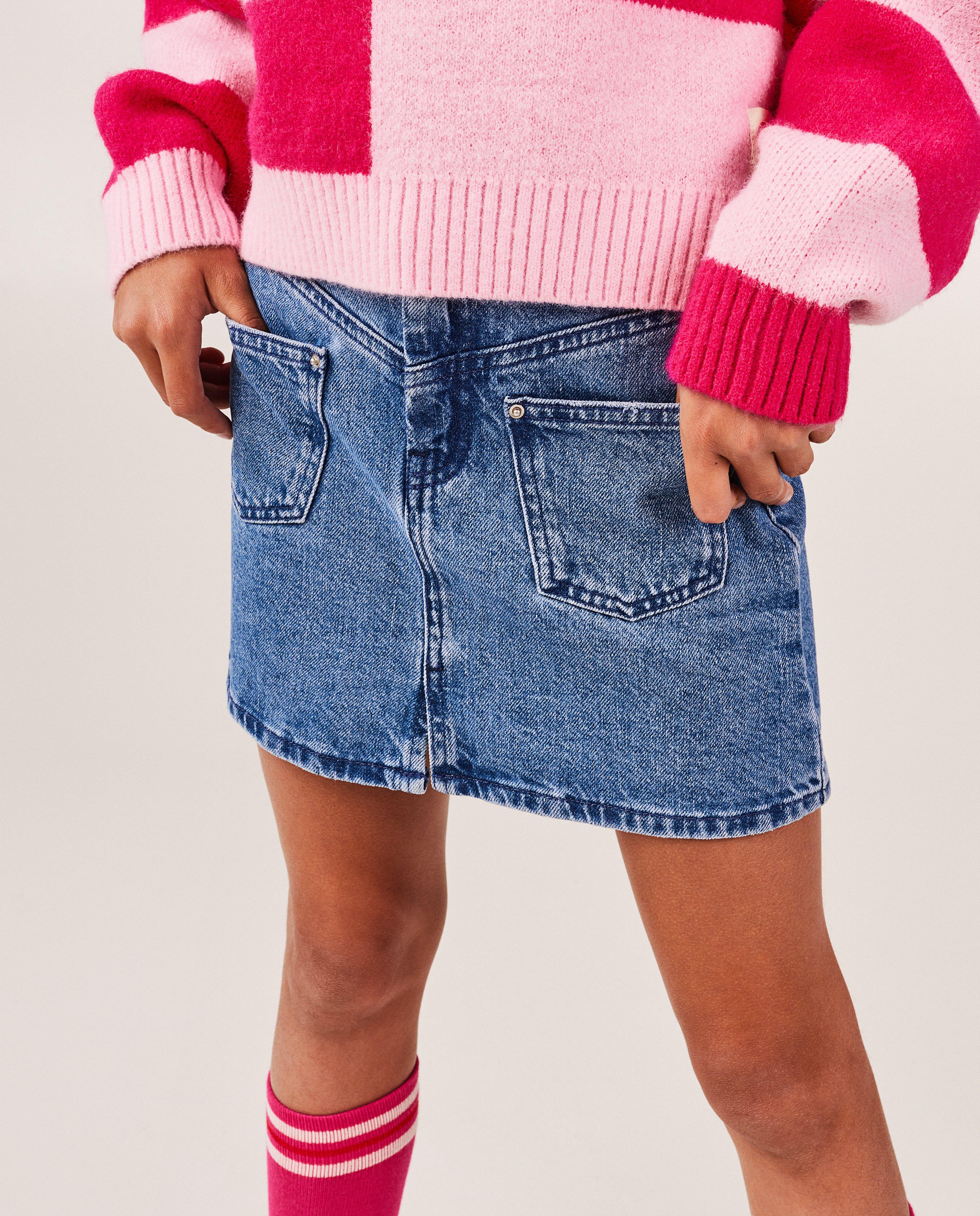 Jupes - Jupe en jeans à poches appliquées